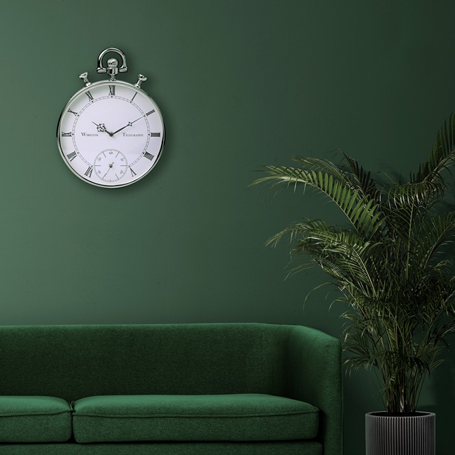 Deviating Seconds Silver Wall Clock