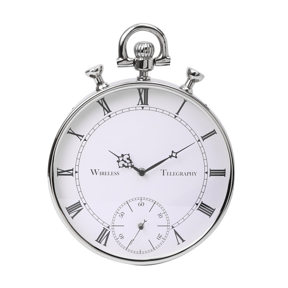 Deviating Seconds Silver Wall Clock - alternate view