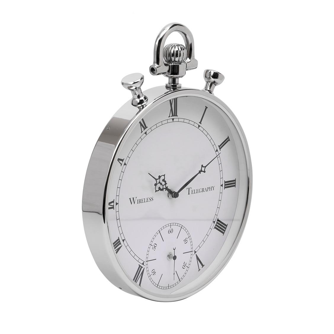 Deviating Seconds Silver Wall Clock thumbnail 3