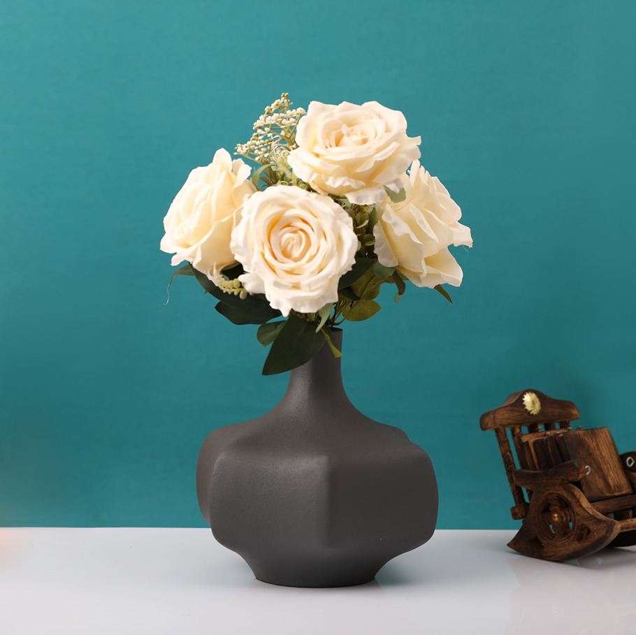 Verdant Metal Grey Texture Vase thumbnail 1