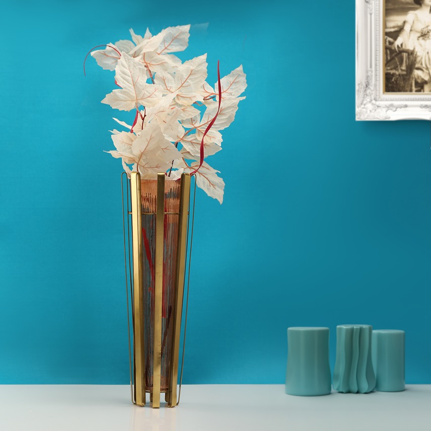 Allure  Radiant Metal Hue Vase Amber thumbnail 1