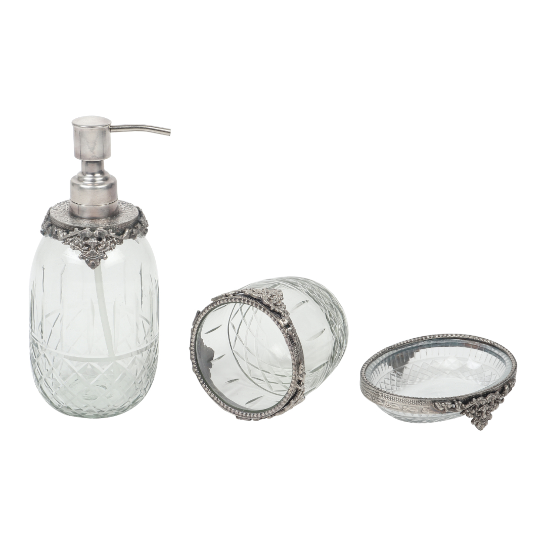 Regal Brass Accents Bathroom Set in Antique Silver Finish thumbnail 4