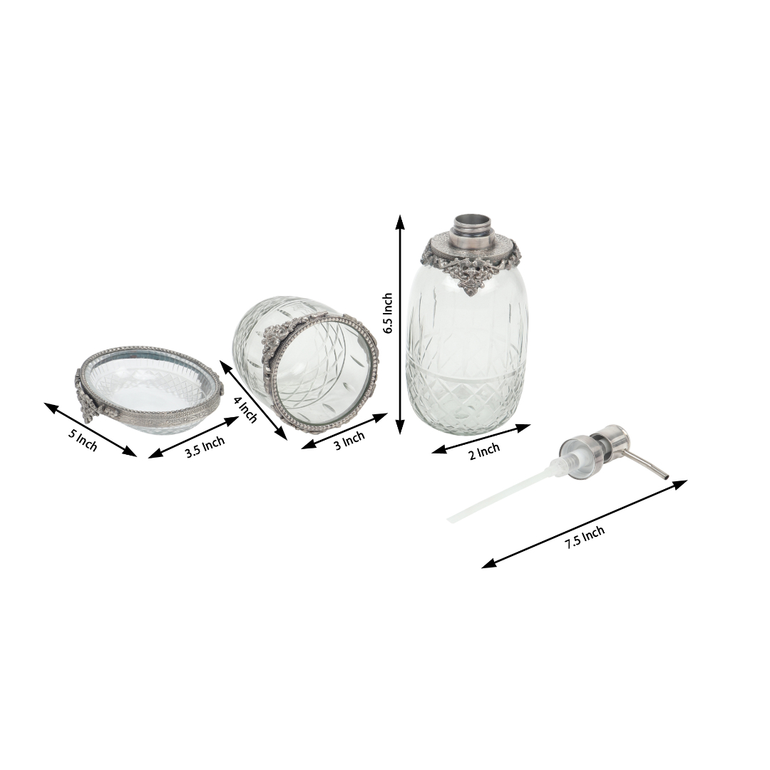 Regal Brass Accents Bathroom Set in Antique Silver Finish thumbnail 2