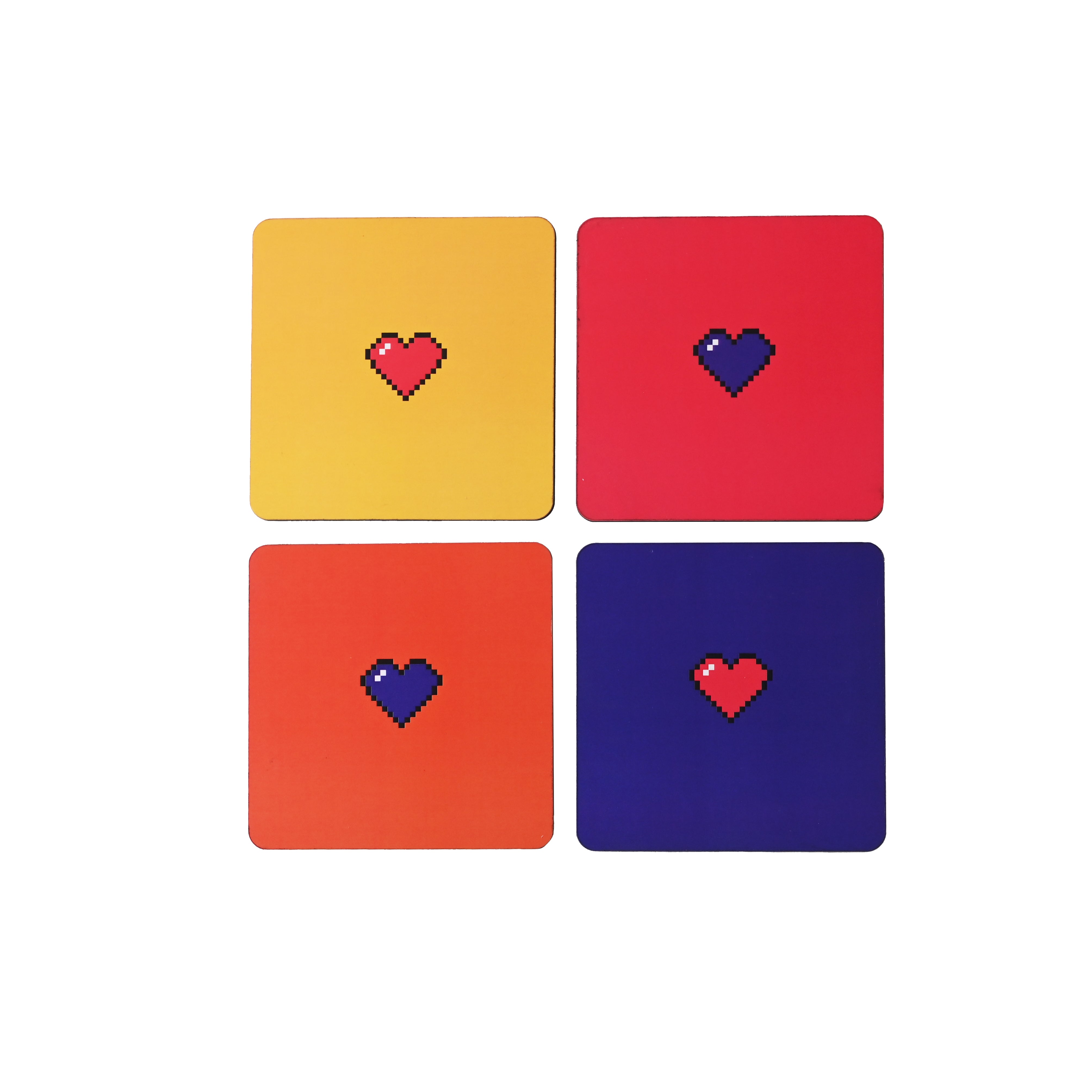 Coasters - Binary Hearts (Set of 4 with Stand)