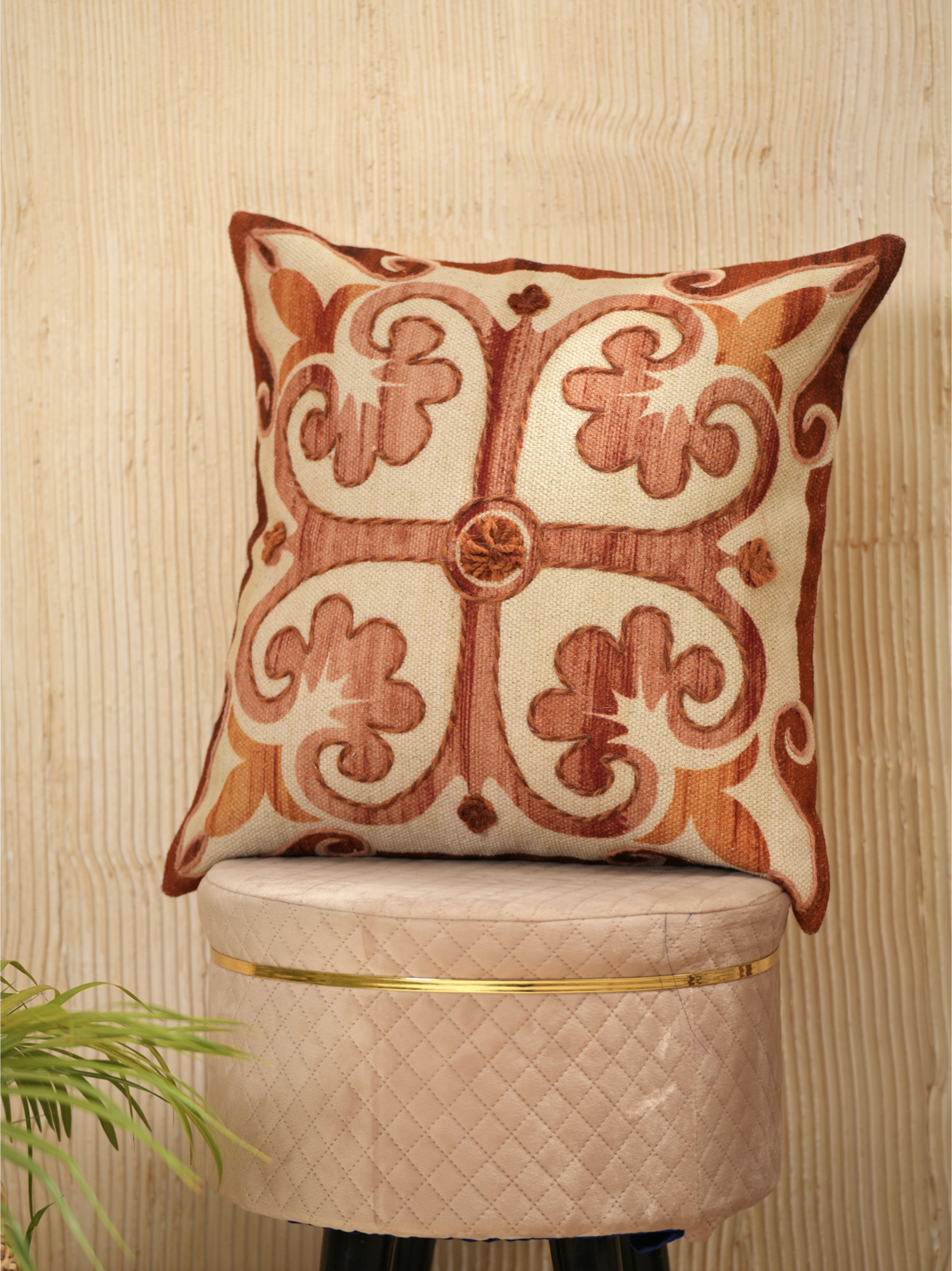Bloom Embroidered Cushion Cover | 18 x 18"