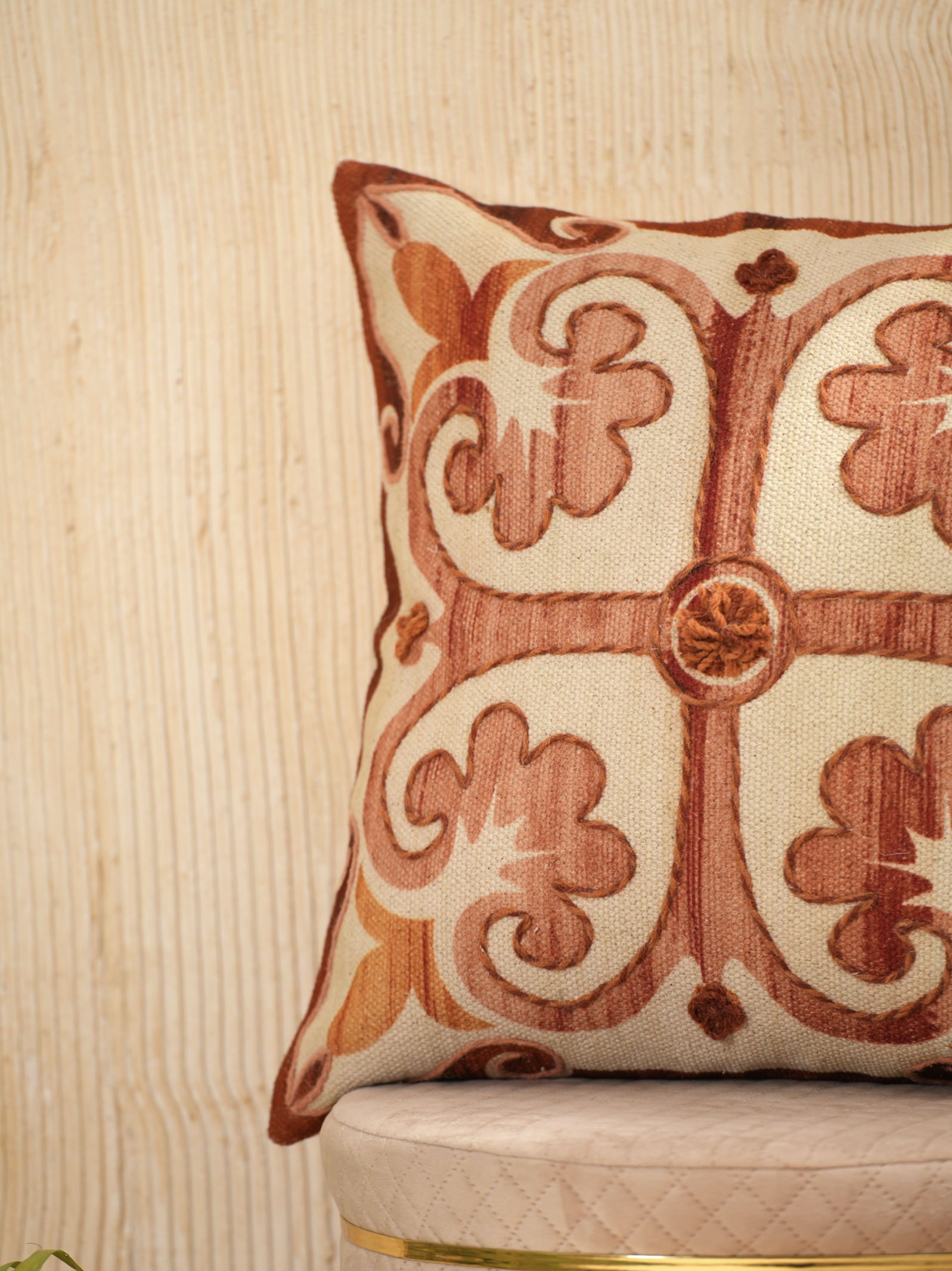 Bloom Embroidered Cushion Cover | 18 x 18" - alternate view