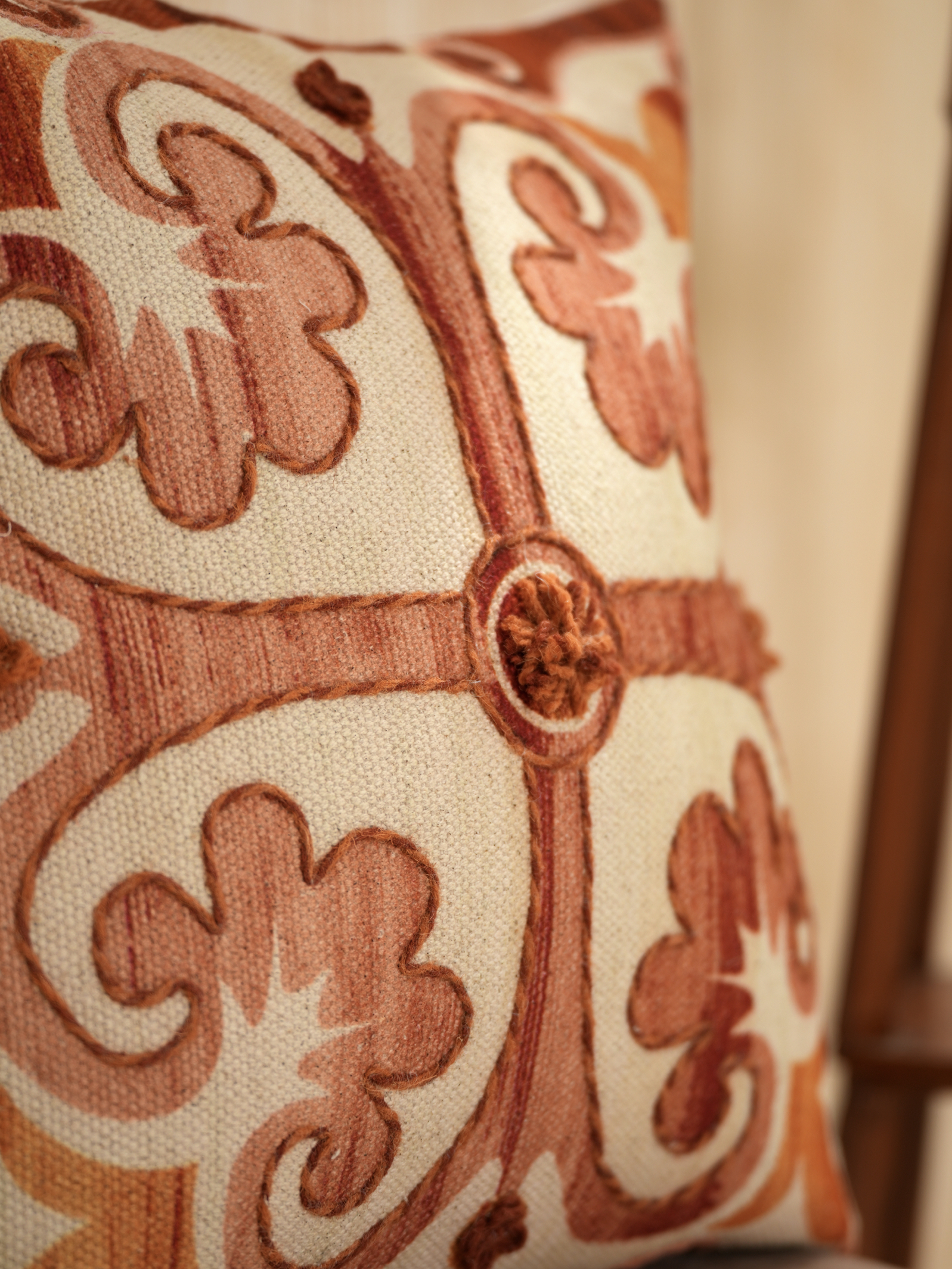 Bloom Embroidered Cushion Cover | 18 x 18" thumbnail 3