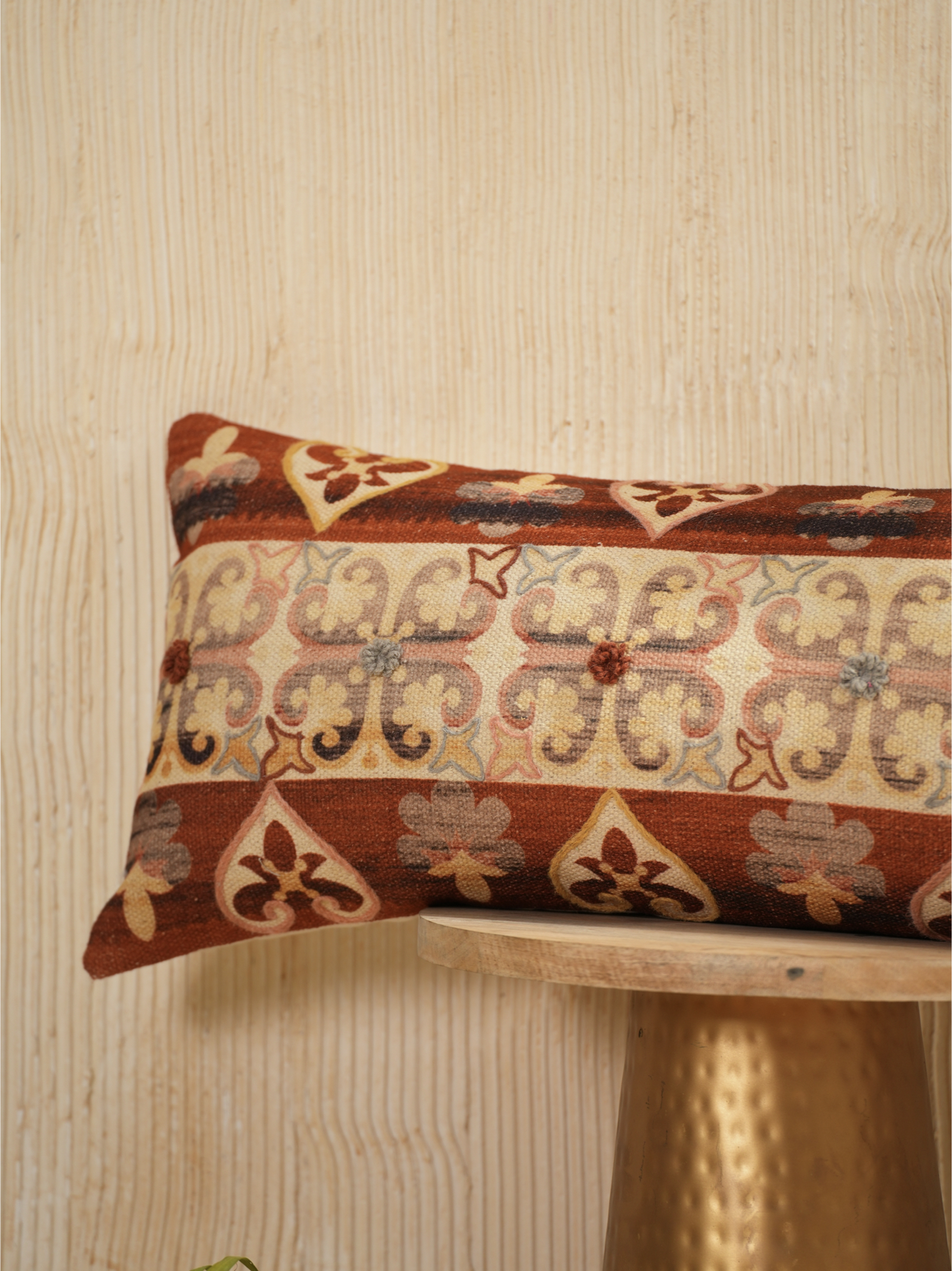 Botanical Breeze Embroidered Pillow Cover