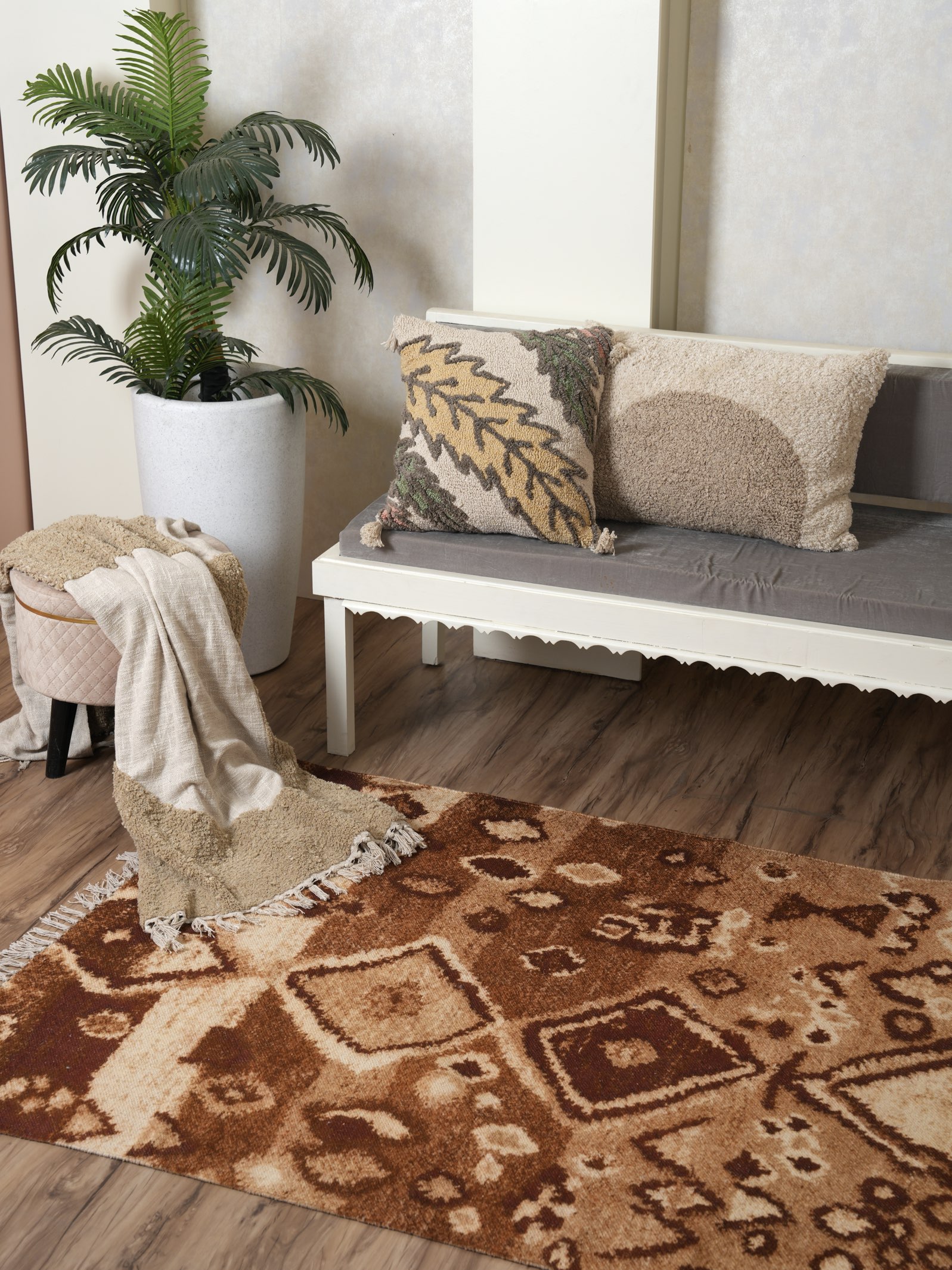 Brown Diamond Printed Rug thumbnail 3