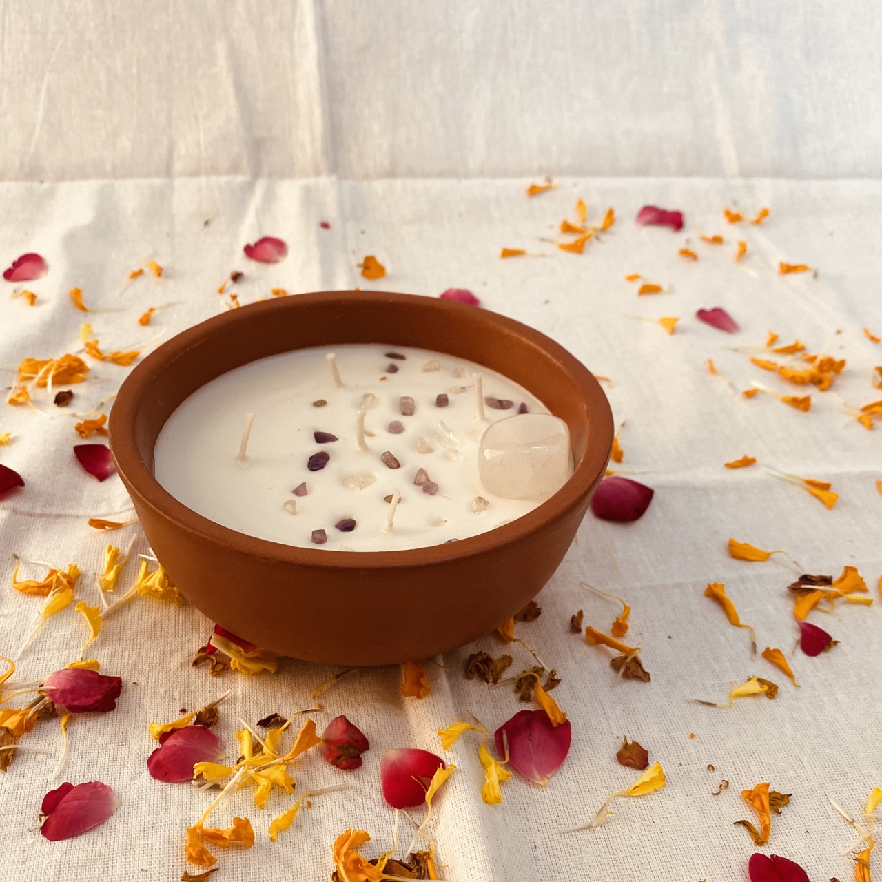 Vrindavani Indoor Outdoor Candles | 5 Wicks | Citronella and Basil Candle