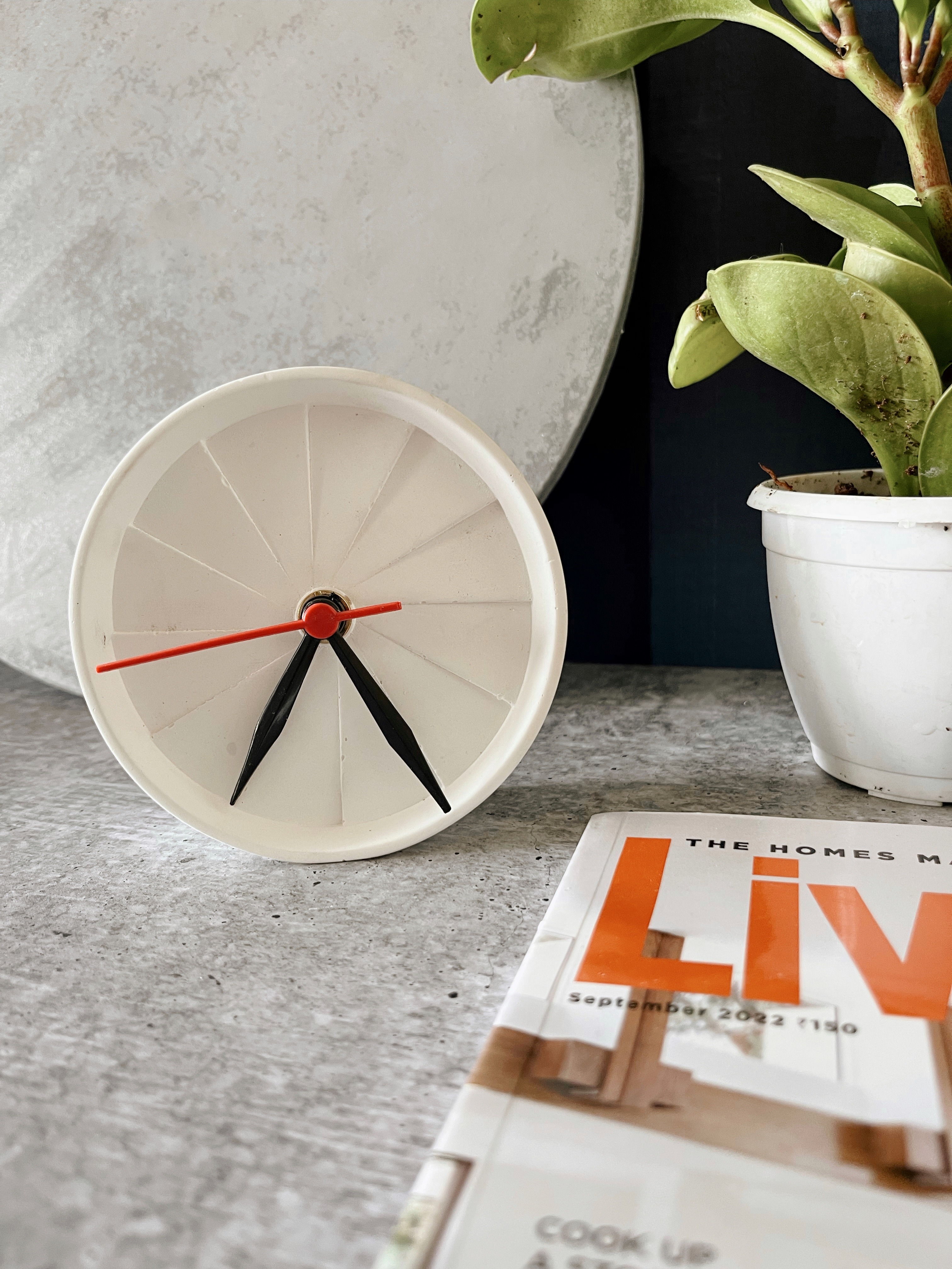 Concrete Desk Clock - alternate view