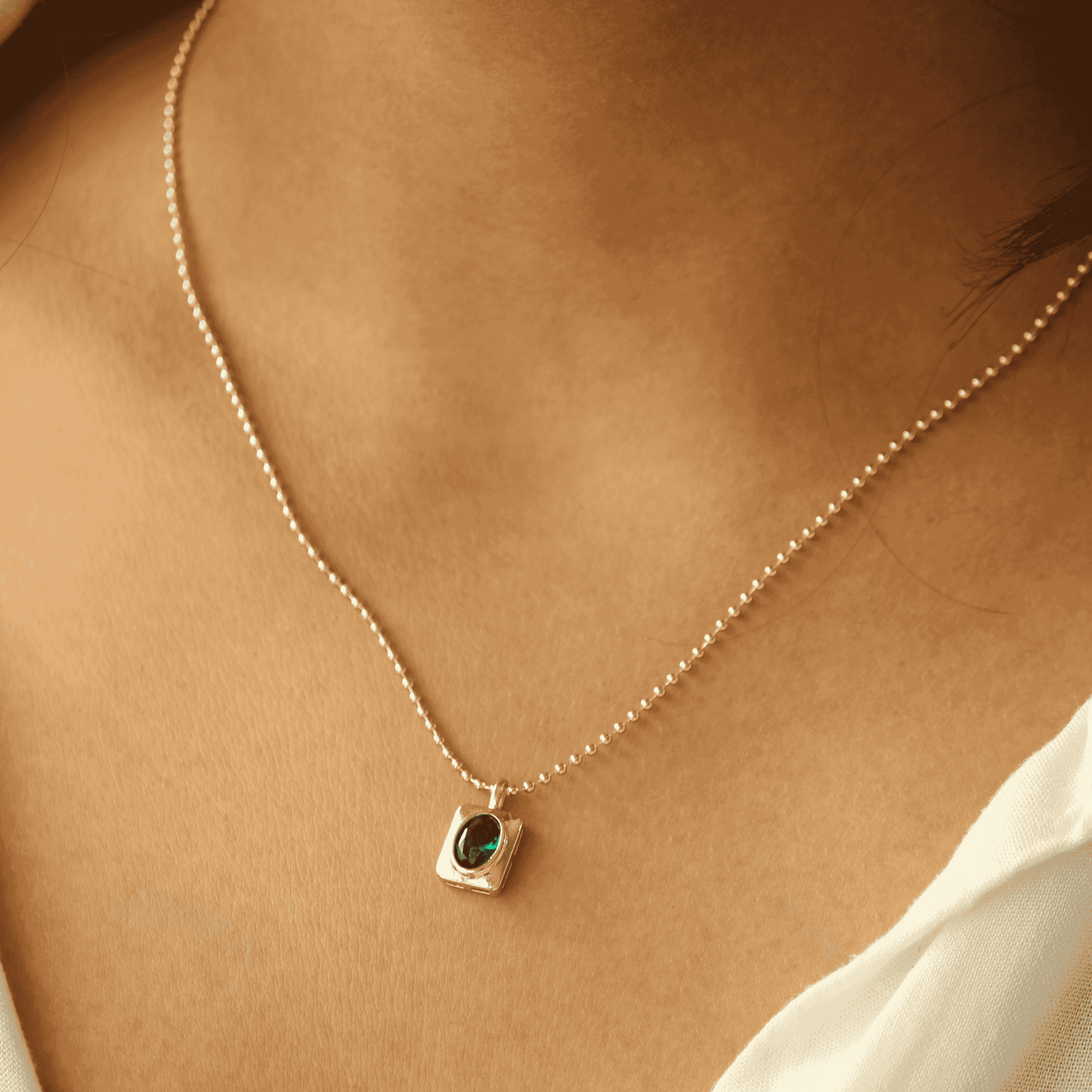 Emerald Dual-Cut Necklace - alternate view