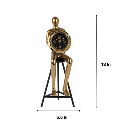 Sitting Man Clock Glod thumbnail 3