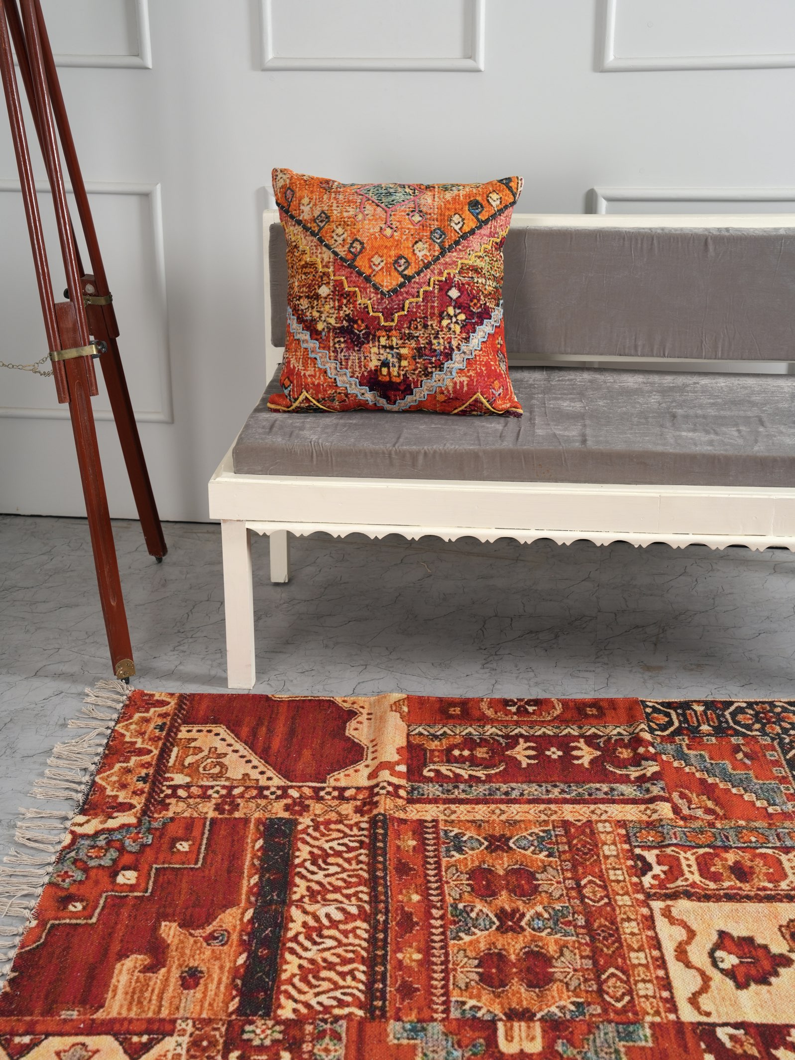 Geo Chic Embroidered Cushion Cover - alternate view