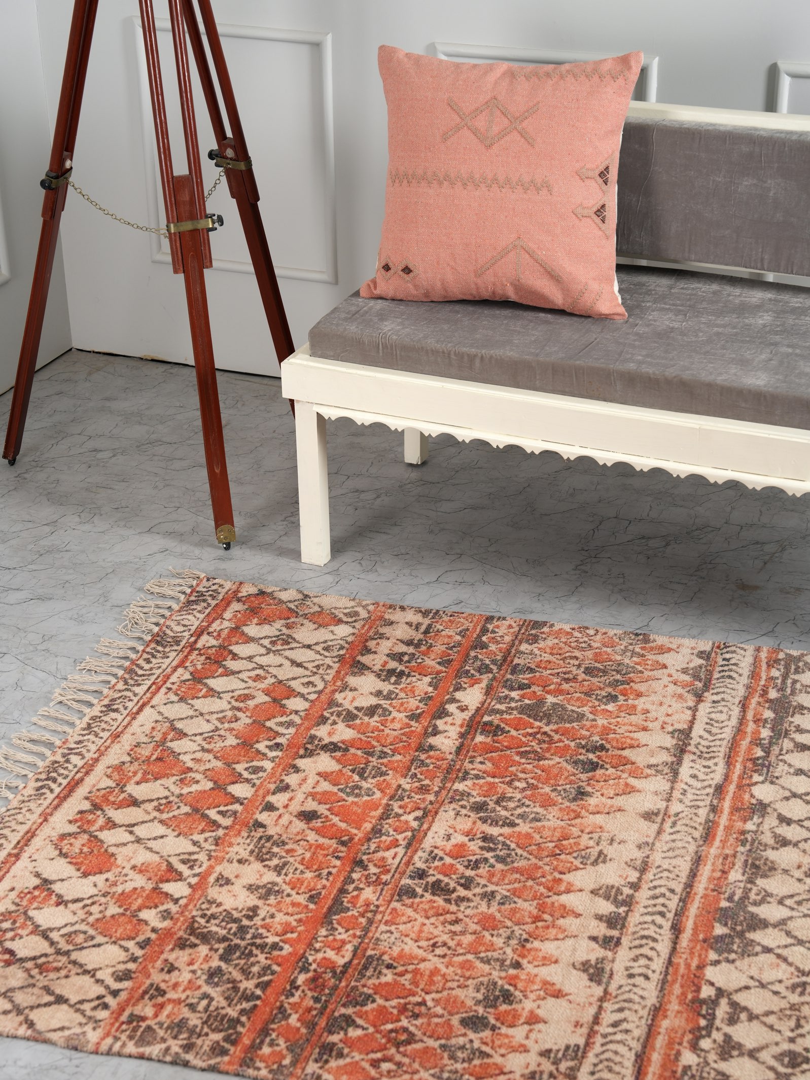 Golden Trellis Printed Chenille Rug - alternate view