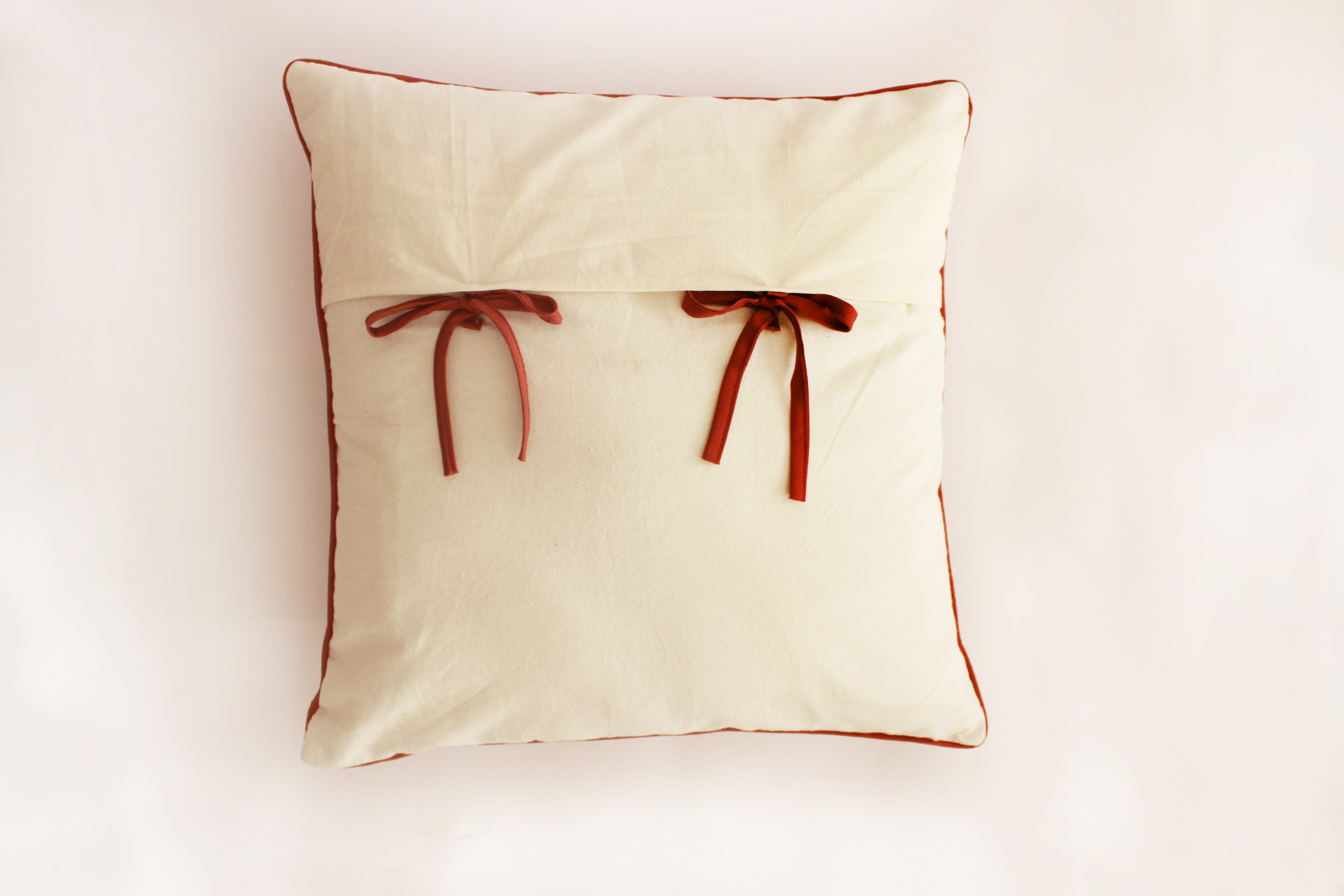 Stripes Block Printed Cotton Cushion Cover - alternate view