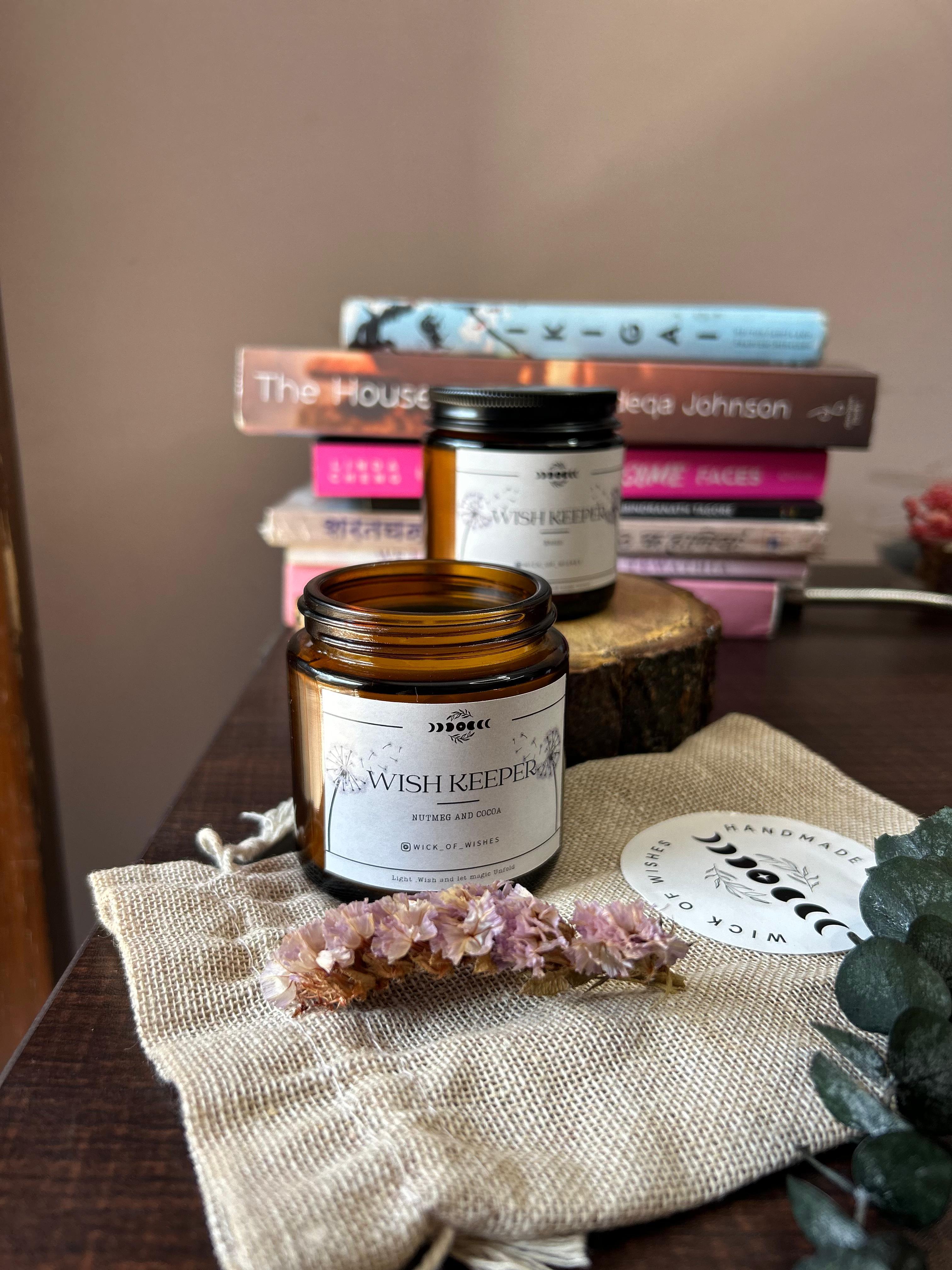Wish Keeper Candle | Nutmeg & Cocoa | 210 g | Burn Time 24 Hrs thumbnail 1