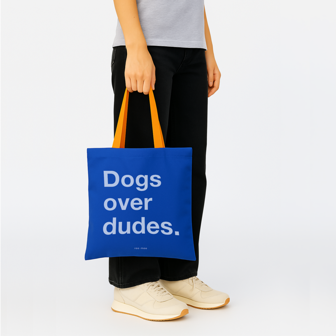 Blue Tote Bag - Dogs Over Dudes