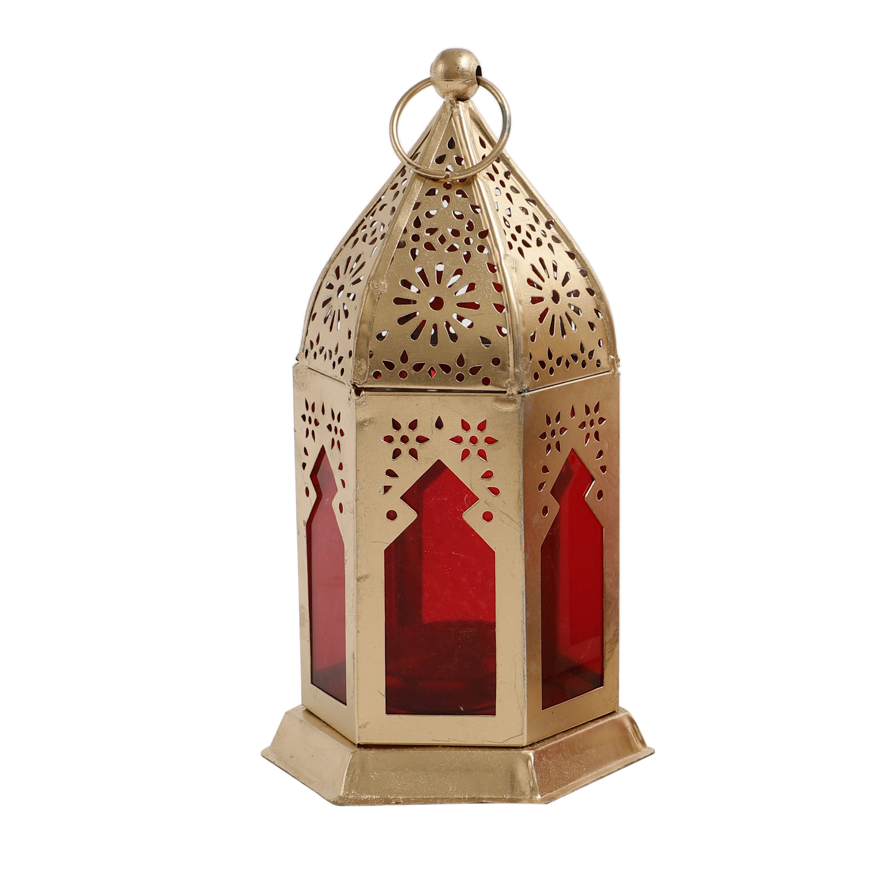 Set of 2 Morrocan Lantern - Red/Gold thumbnail 2