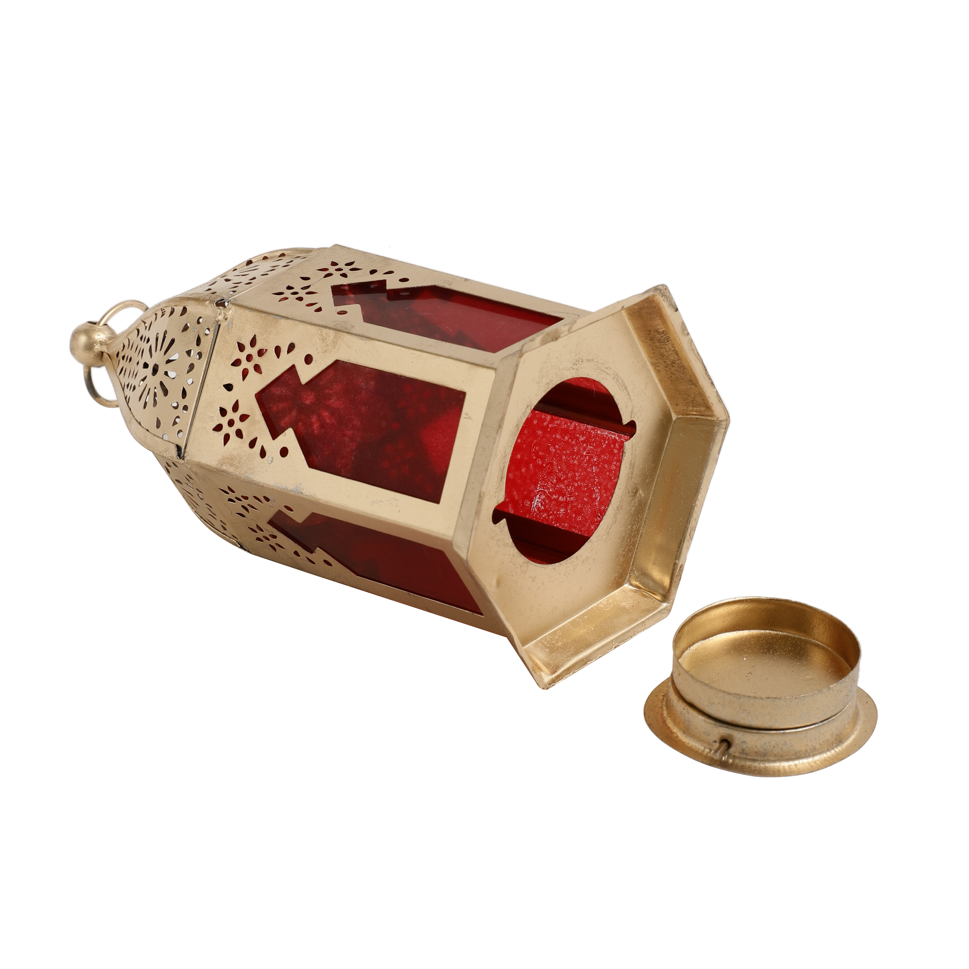 Set of 2 Morrocan Lantern - Red/Gold thumbnail 3