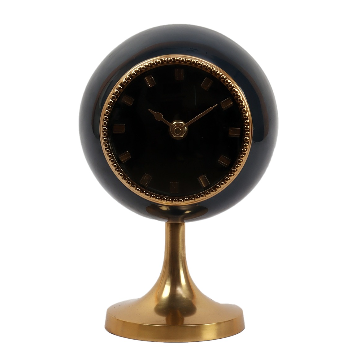Circular Globe Clock with Teal Blue &  Gold finish thumbnail 2