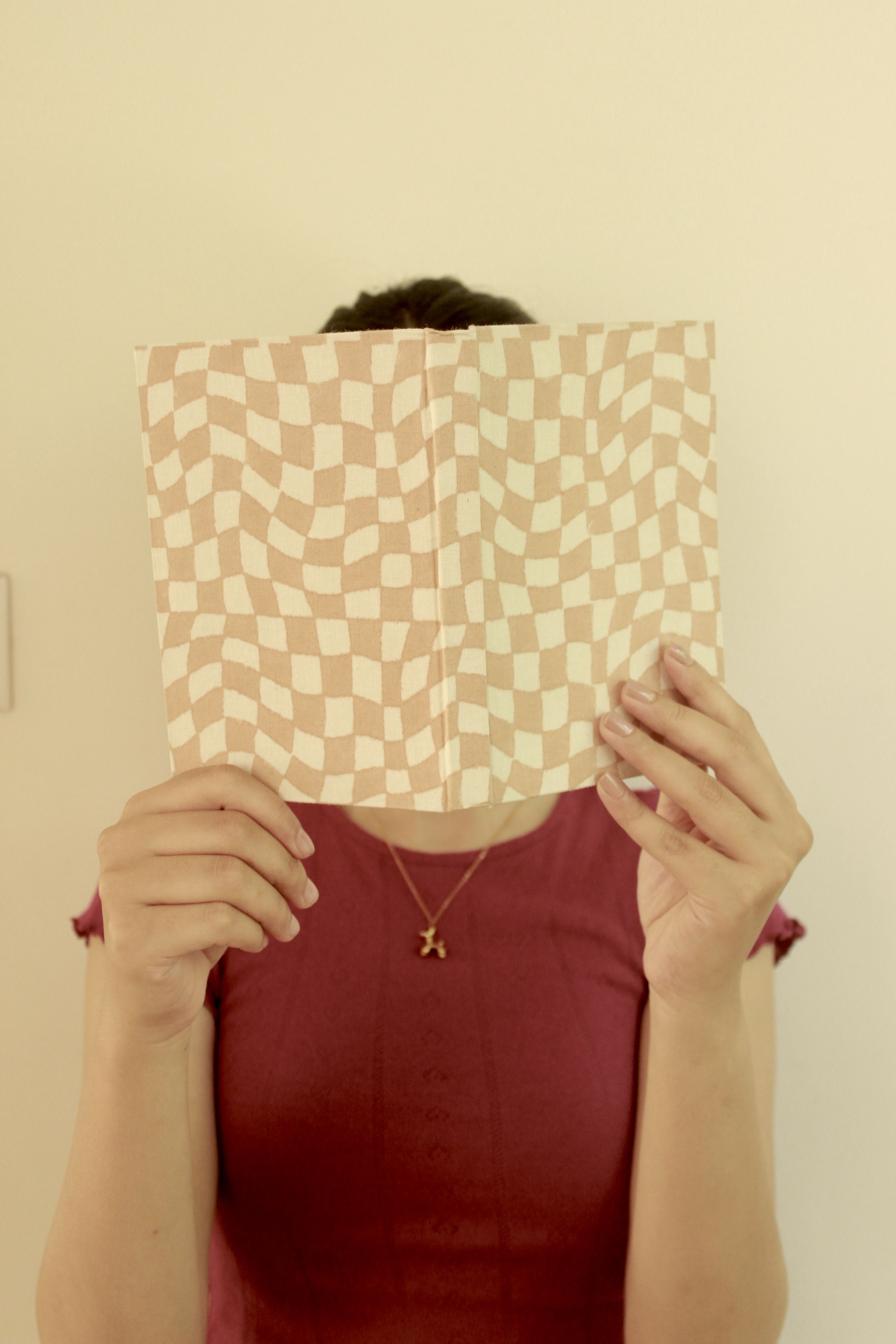 Handcrafted Sustainable A5 Diary Journal Notebook l Handmade Paper l Peach & White thumbnail 3