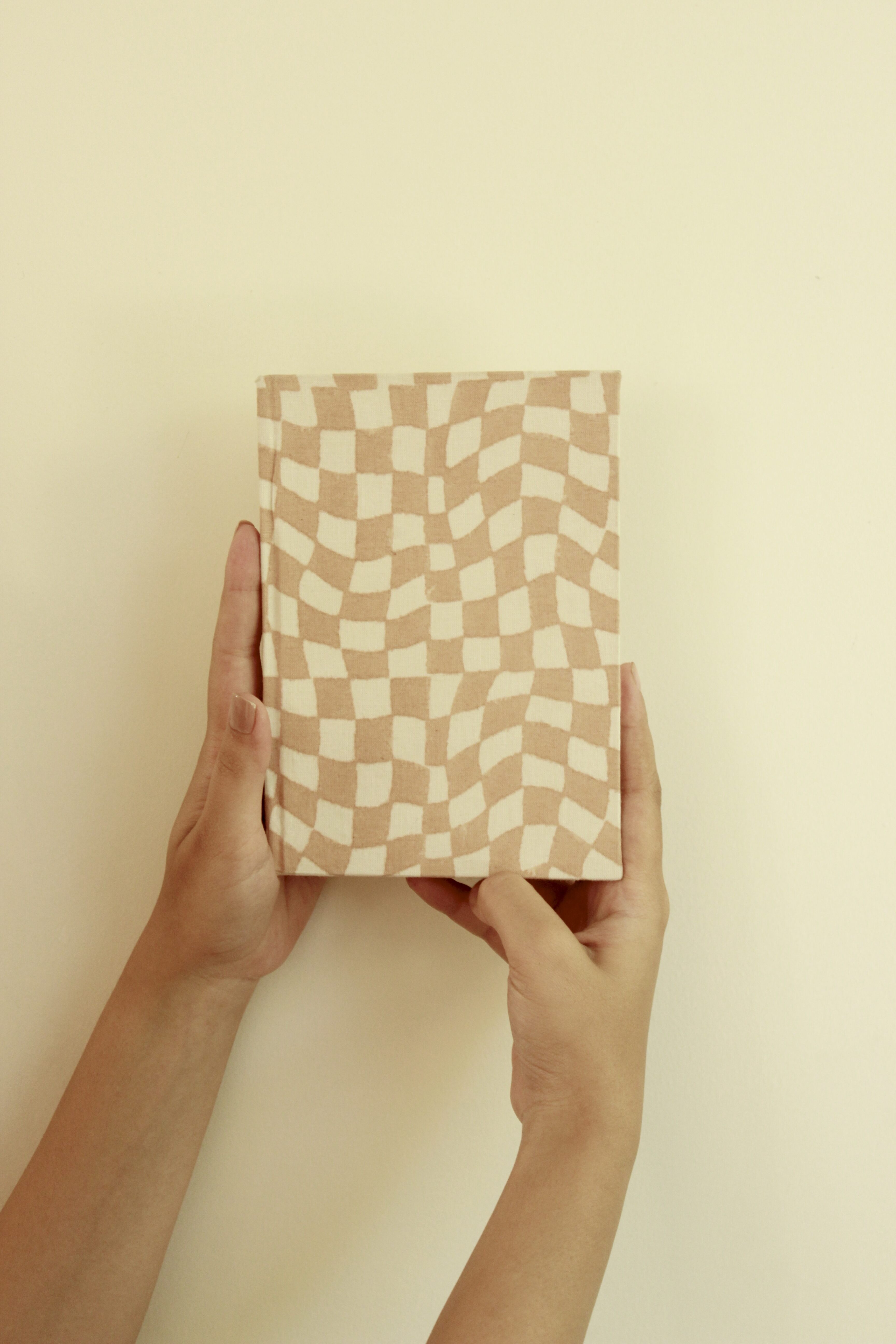 Handcrafted Sustainable A5 Diary Journal Notebook l Handmade Paper l Peach & White