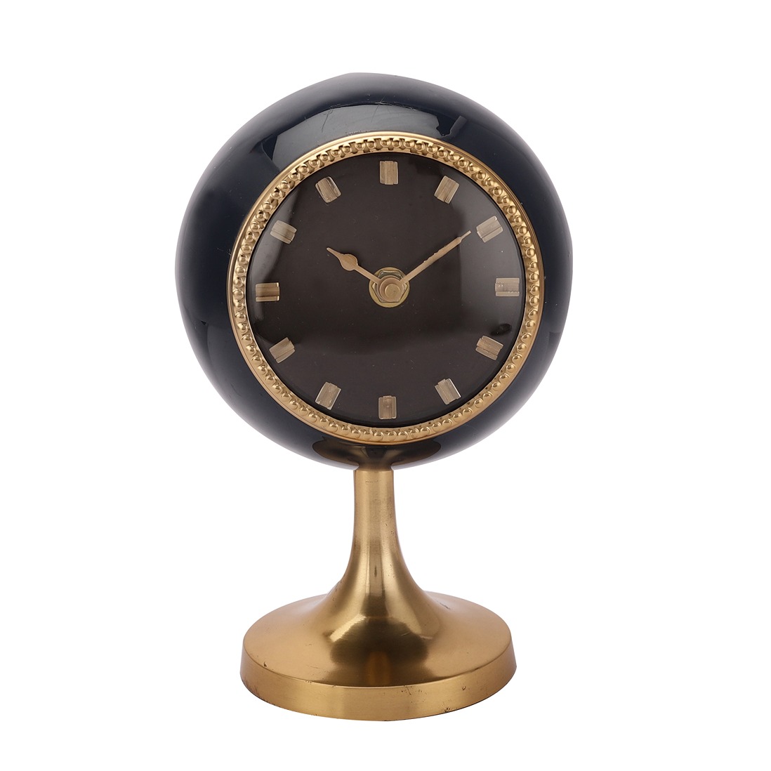 Circular Globe Clock with Teal Blue &  Gold finish thumbnail 4