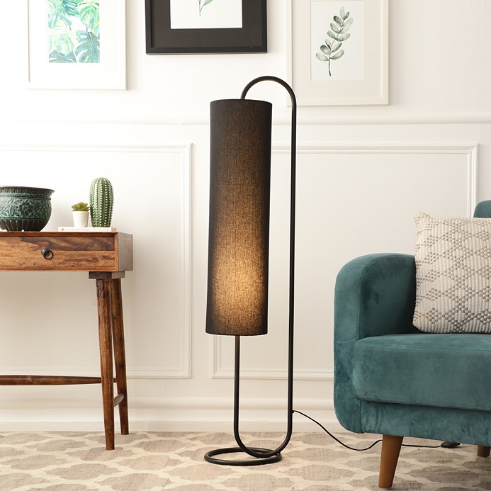 Graceful Full Black Curve Floor Lamp thumbnail 1