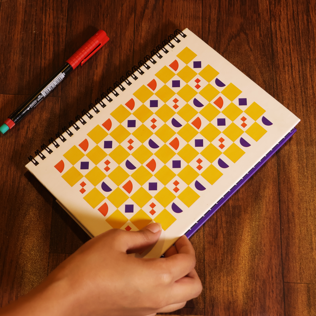 A5 Hard Bound Spiral Journal - Yellow Pattern thumbnail 4