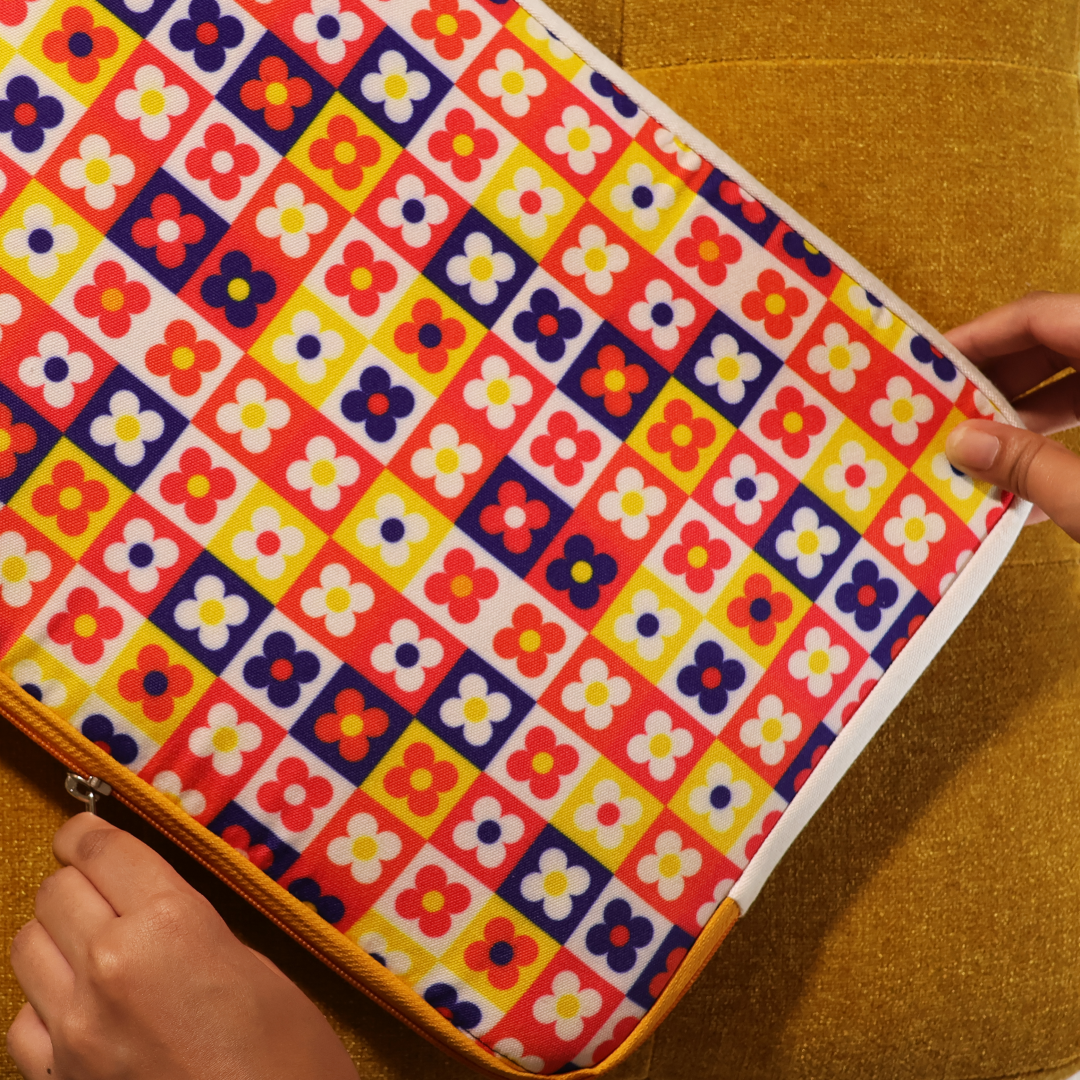 Floral Grid Laptop Sleeve - alternate view