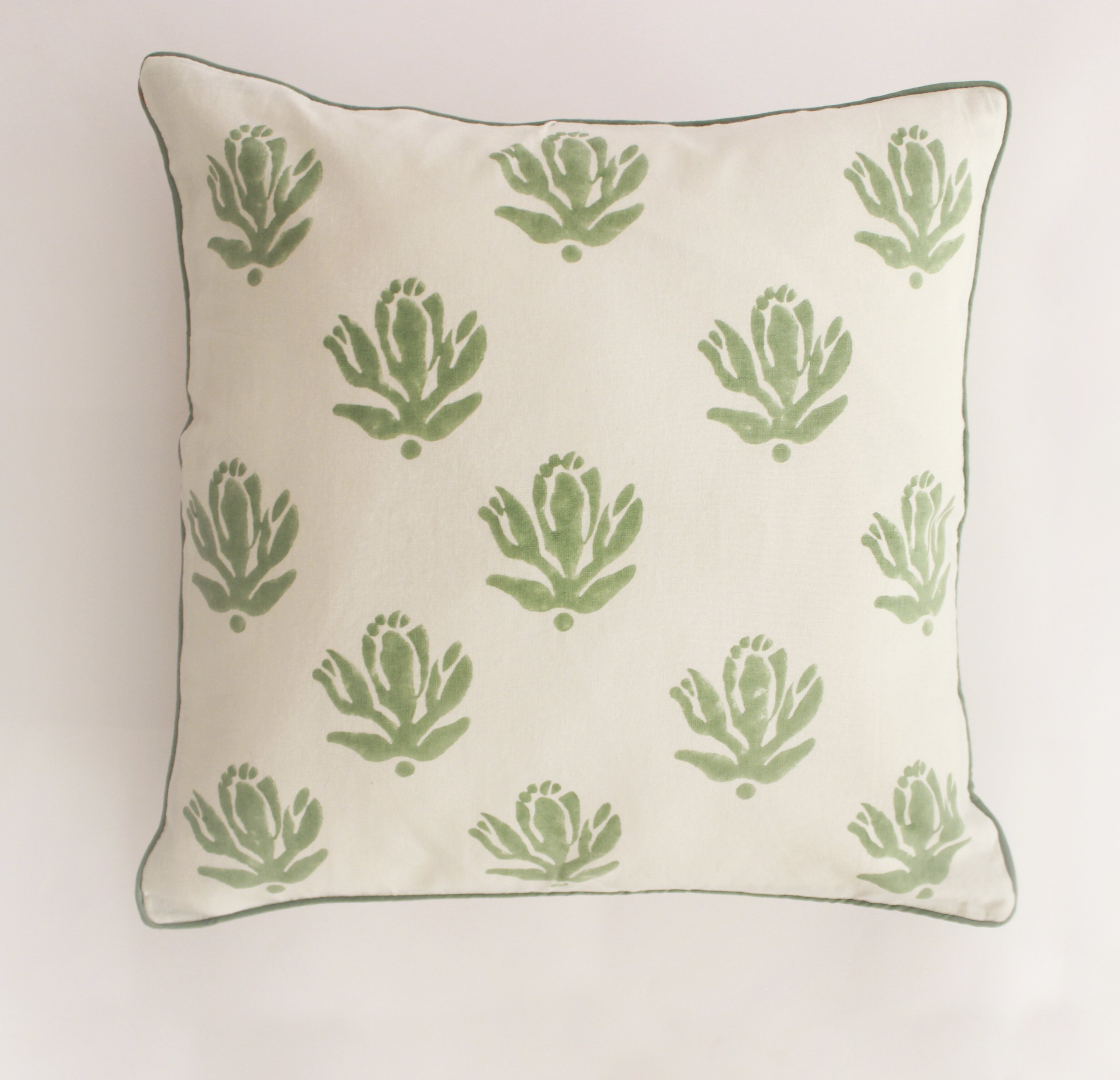 Wildflower Block Printed Cotton Cushion Cover