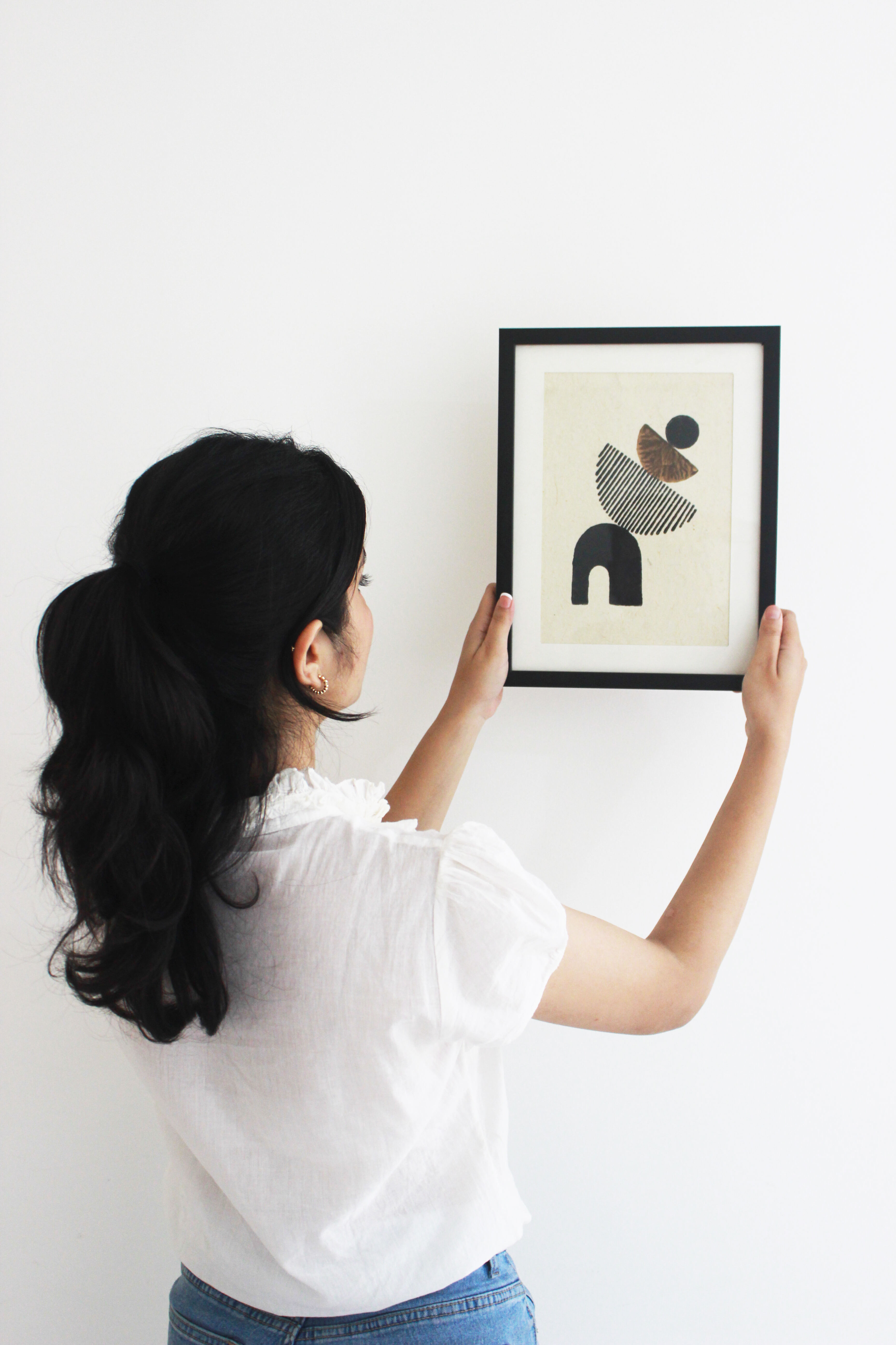 Wall Frame l Handblock printed artwork on handmade paper l 10" x 13" l THE RISING thumbnail 1