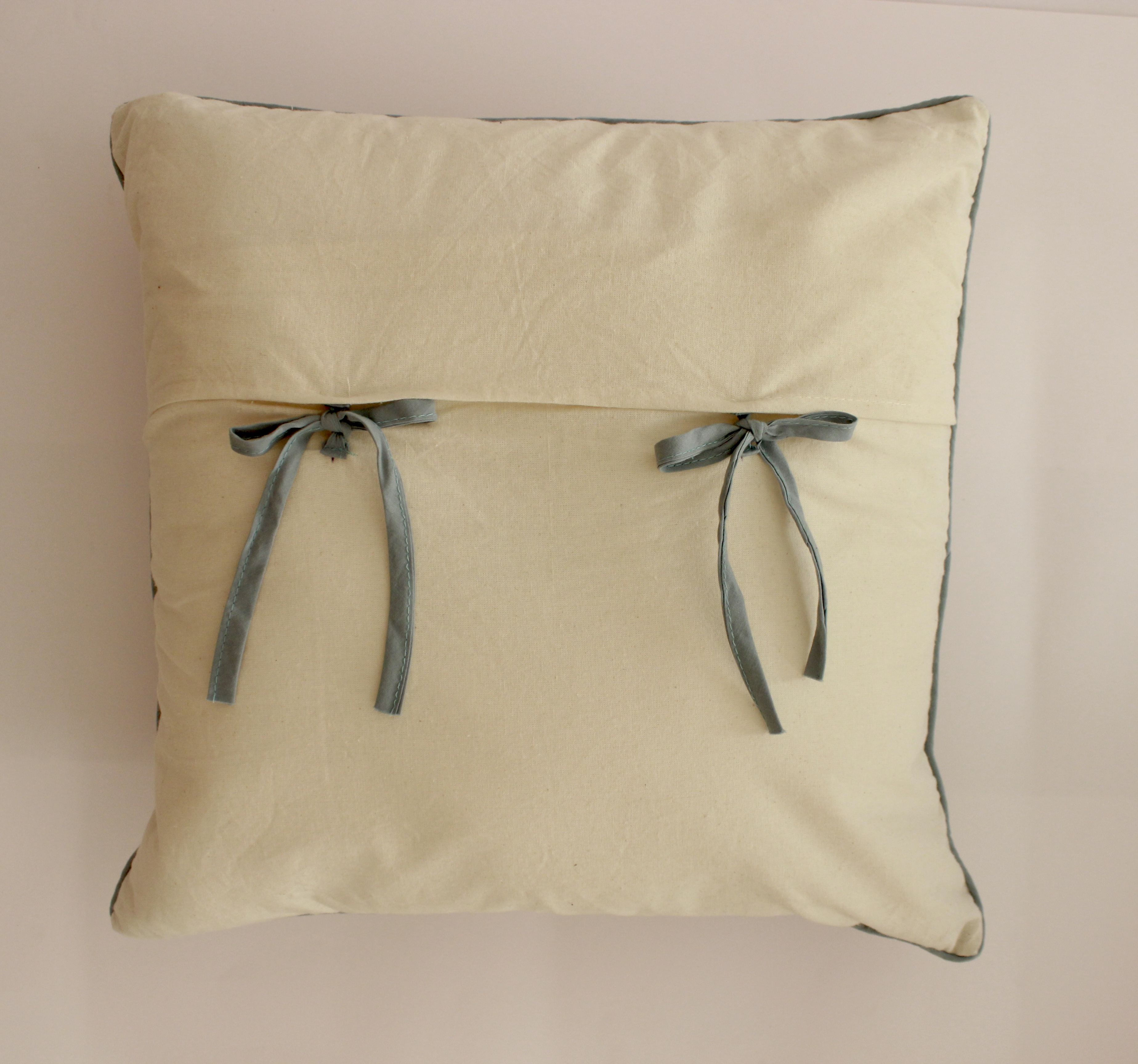 Daisy Block Printed Cotton Cushion Cover - alternate view