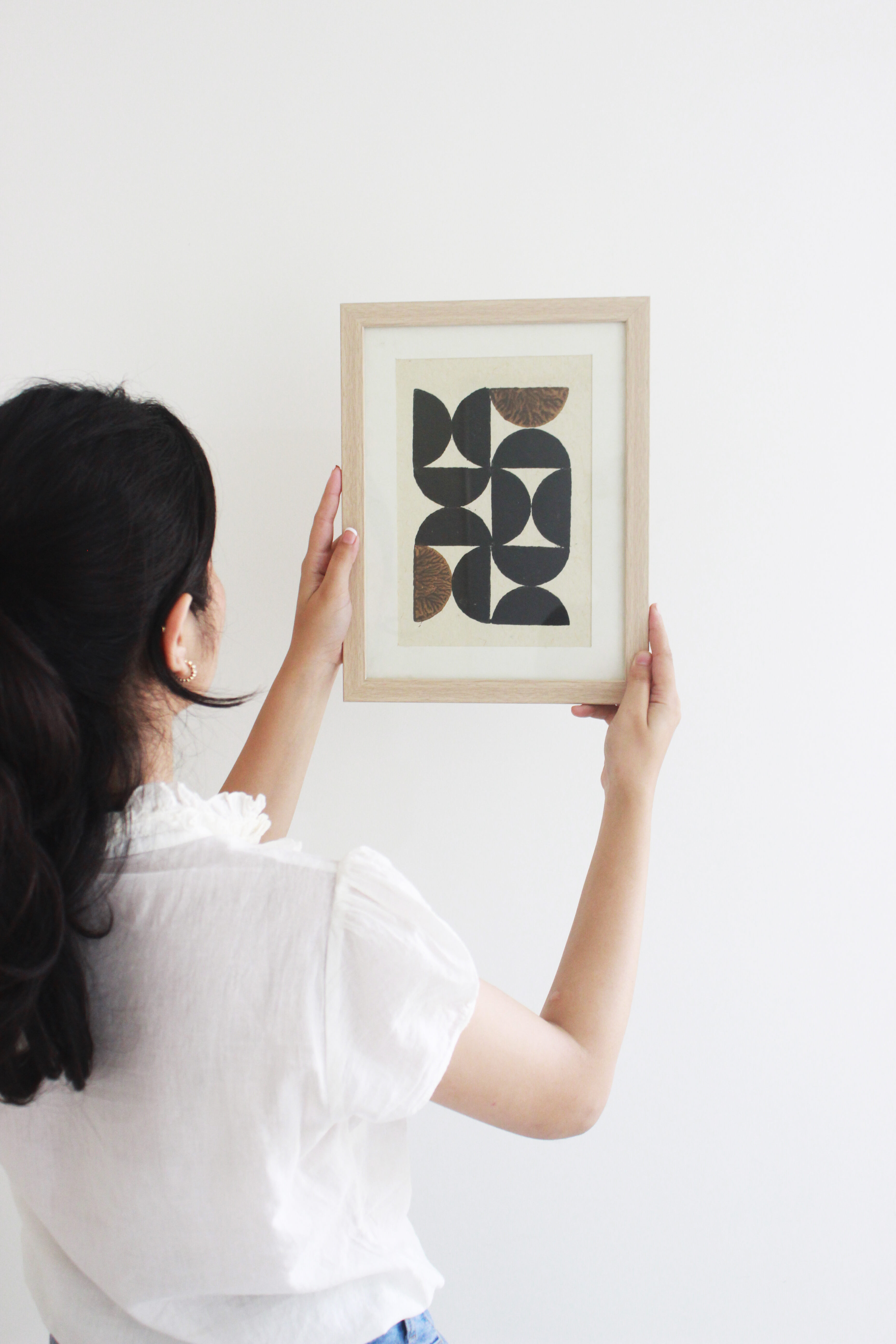 Wall Frame l Handblock printed artwork on handmade paper l 10" x 13" l The Forming thumbnail 1