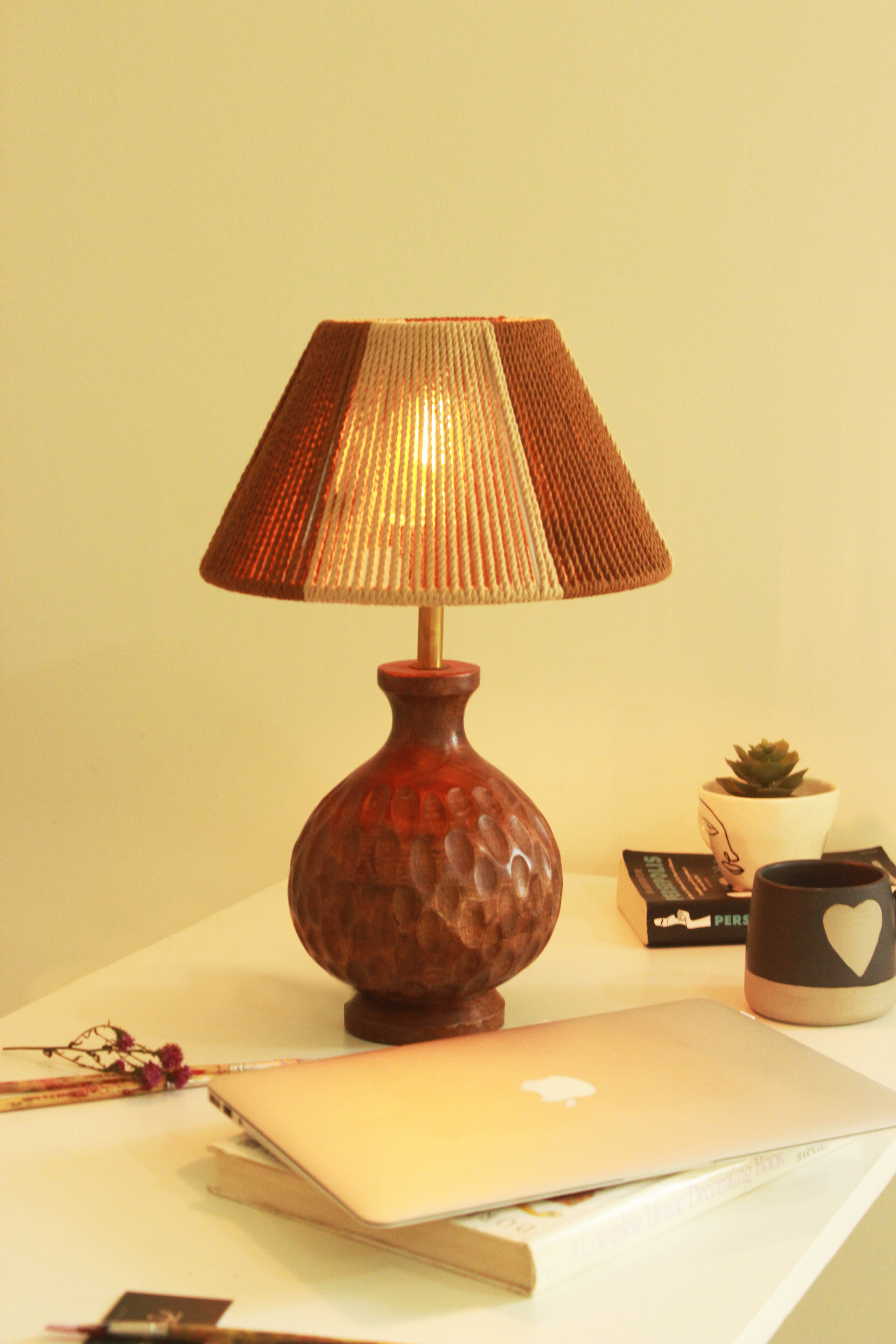 Handmade Taper Lampshades l Beige and Brown thumbnail 2