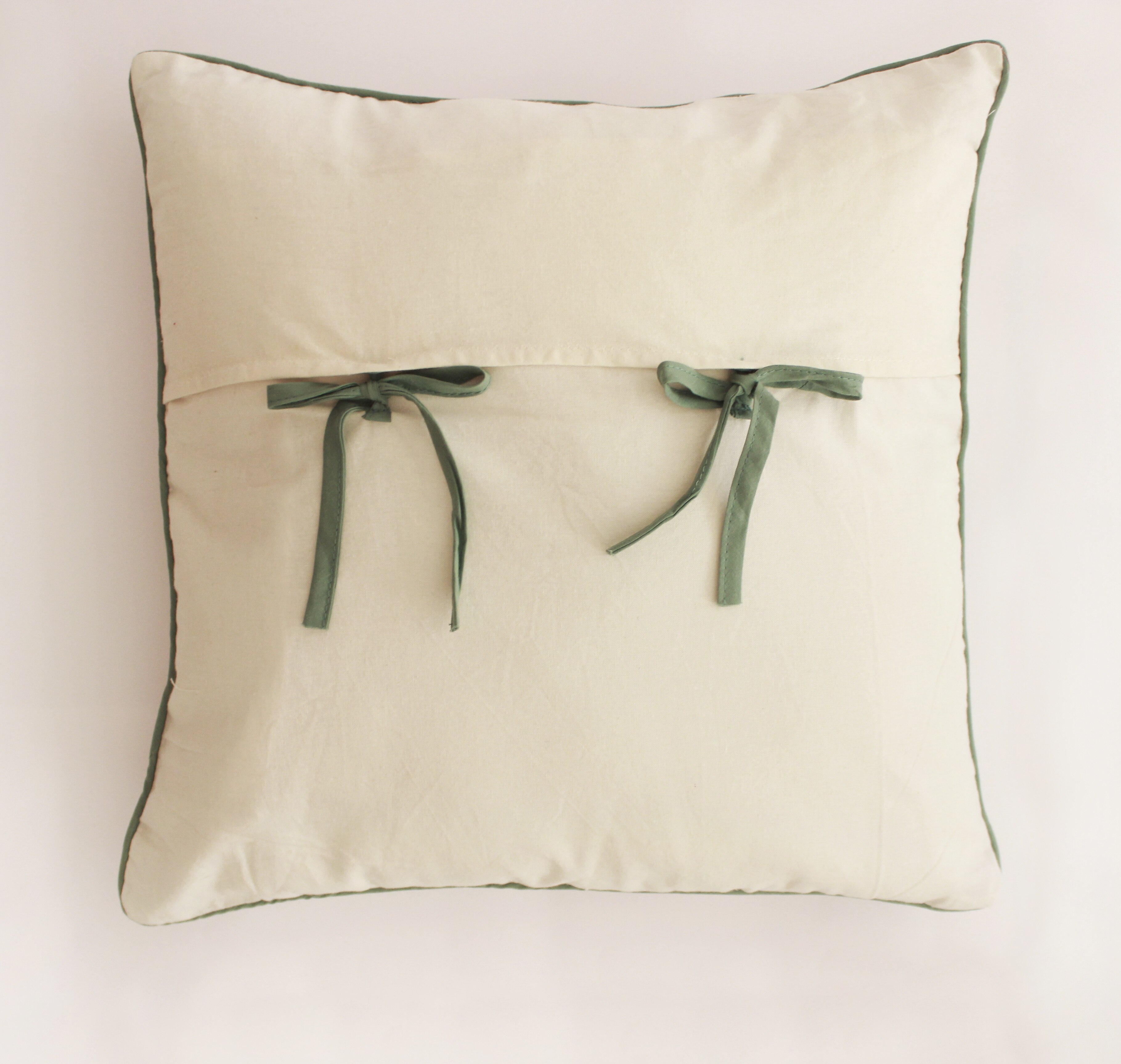 Wildflower Block Printed Cotton Cushion Cover - alternate view