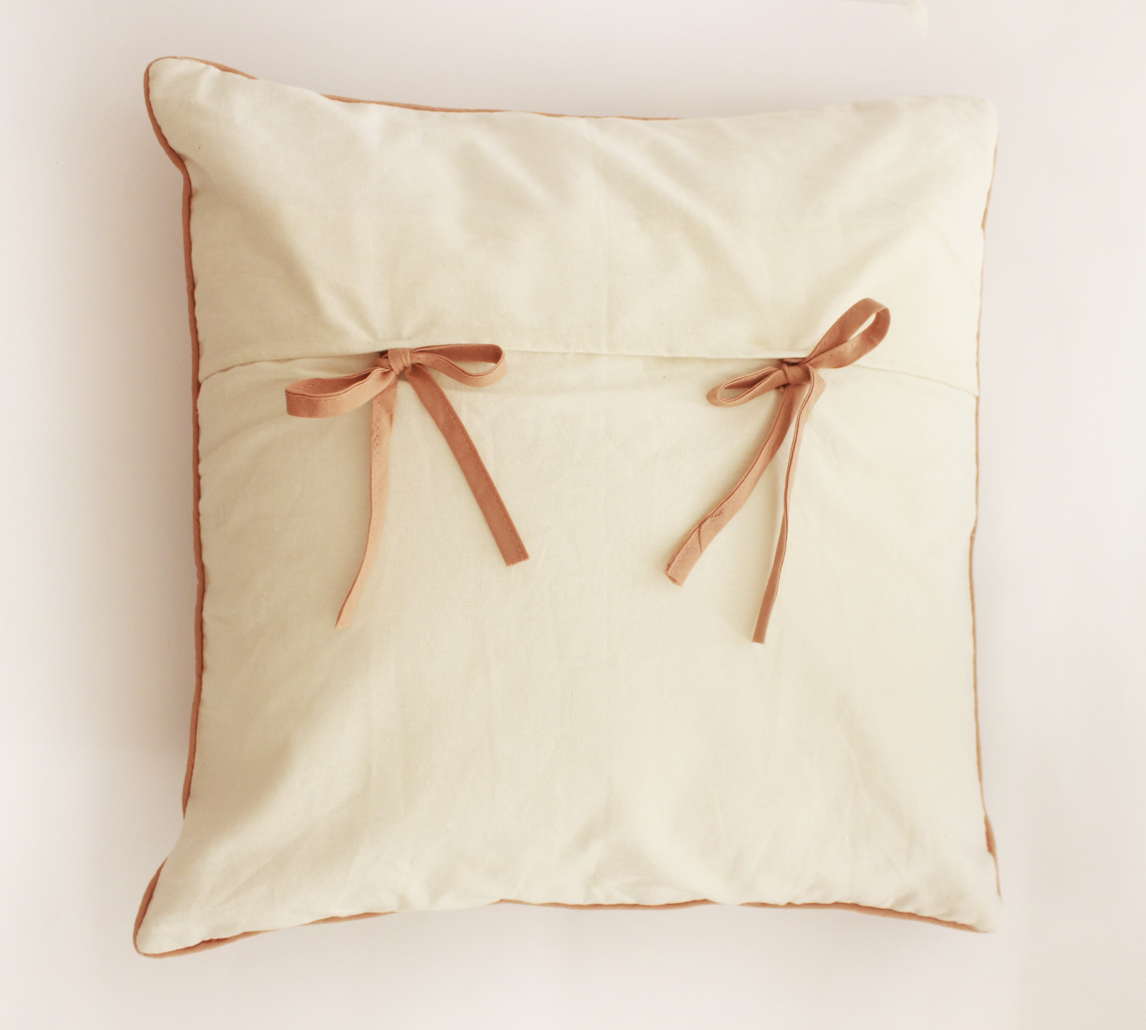 Checkered Block Printed Cotton Cushion Cover - alternate view