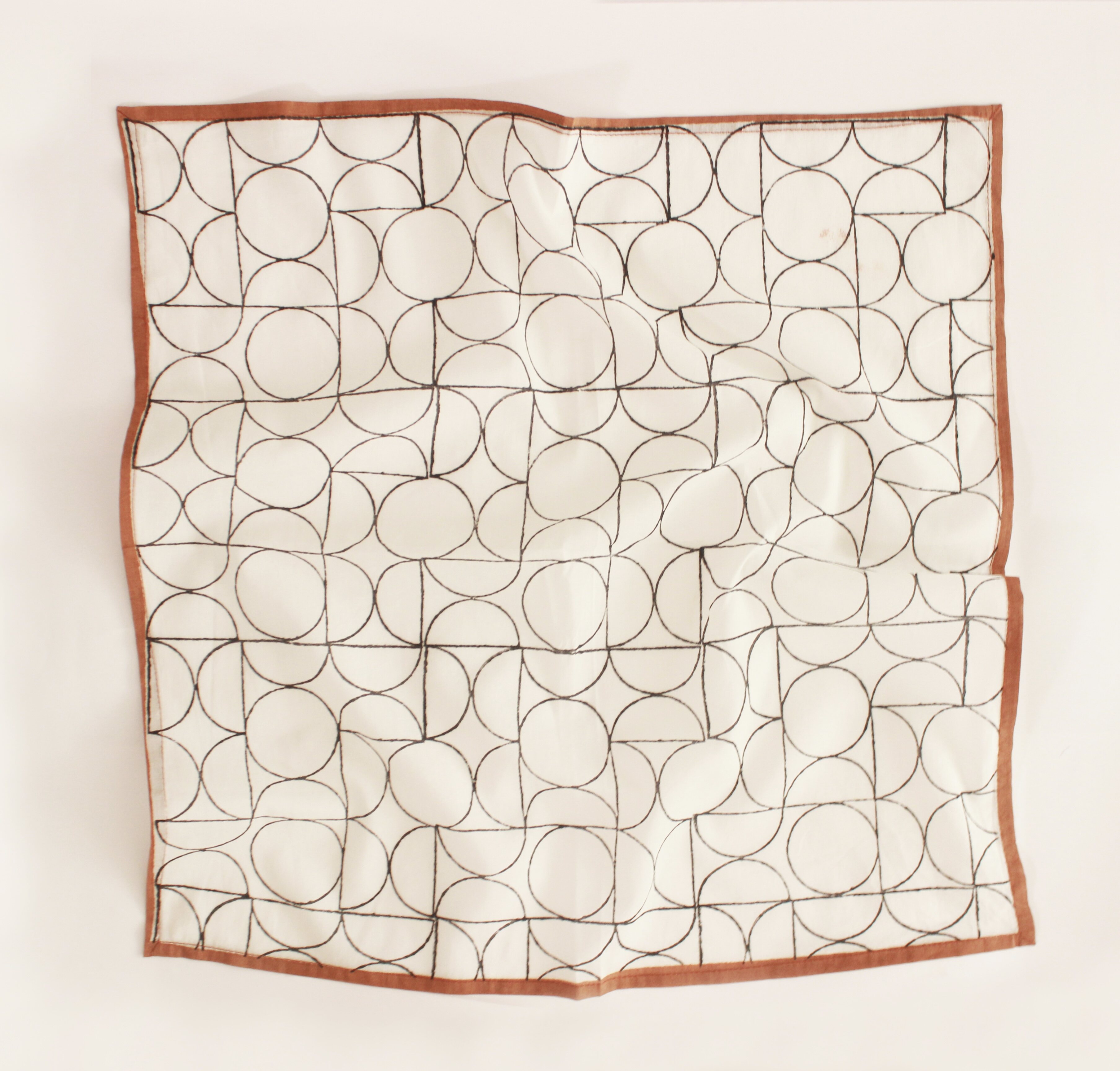 Art Deco Black and White Cotton Square Scarf thumbnail 5