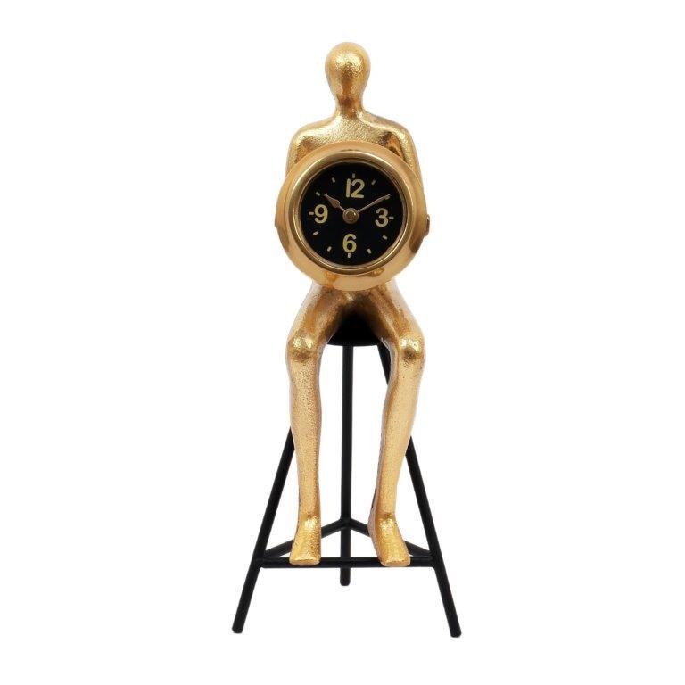 Sitting Man Clock Glod thumbnail 2