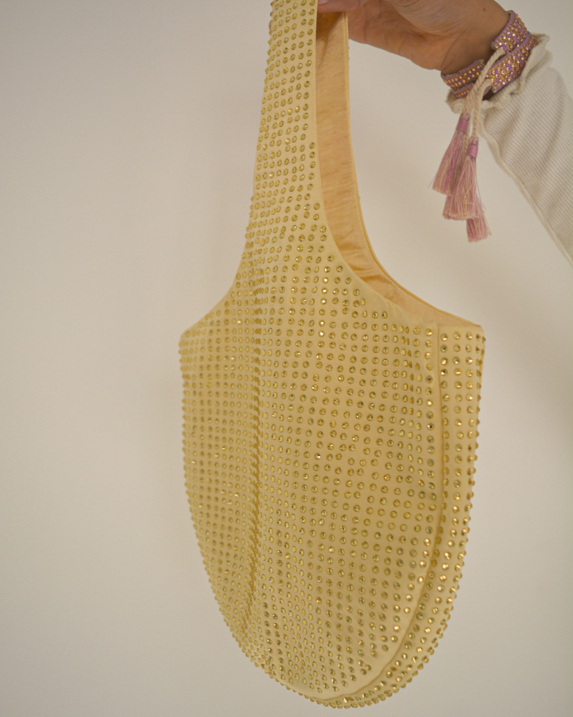 Mellow Yellow Rhinestone Bag - alternate view