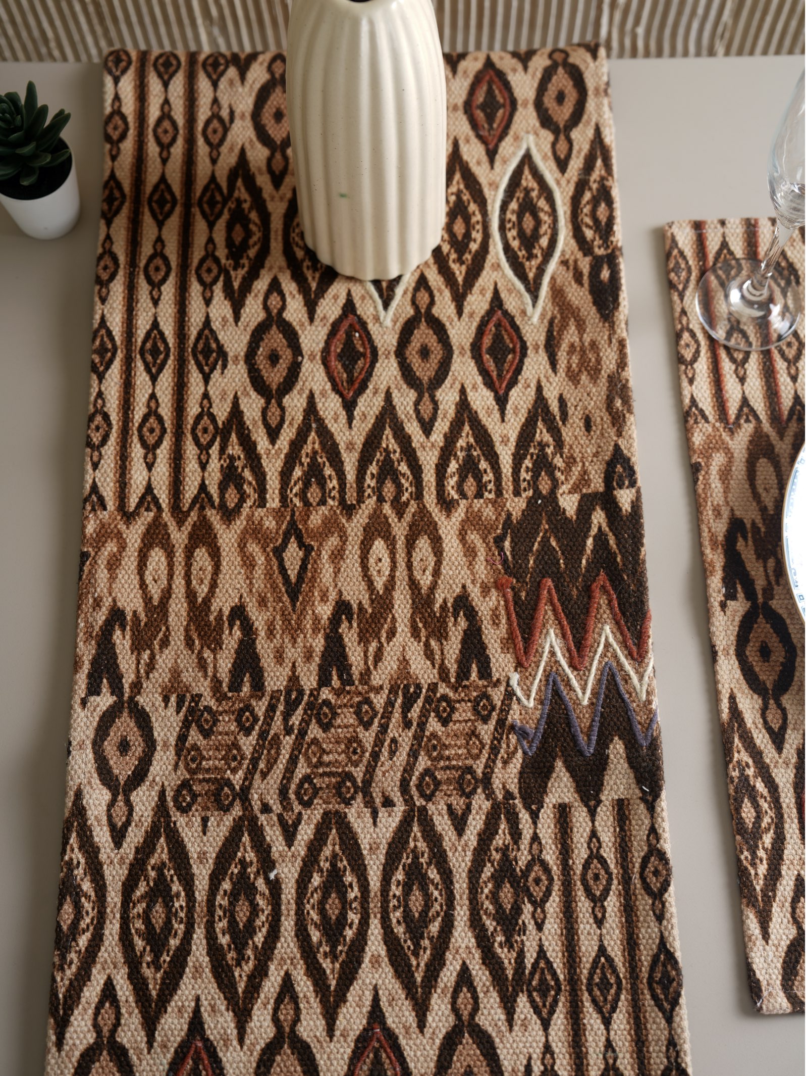 Mocha Harmony Table Runner  ( 30 x 180 cms ) - alternate view