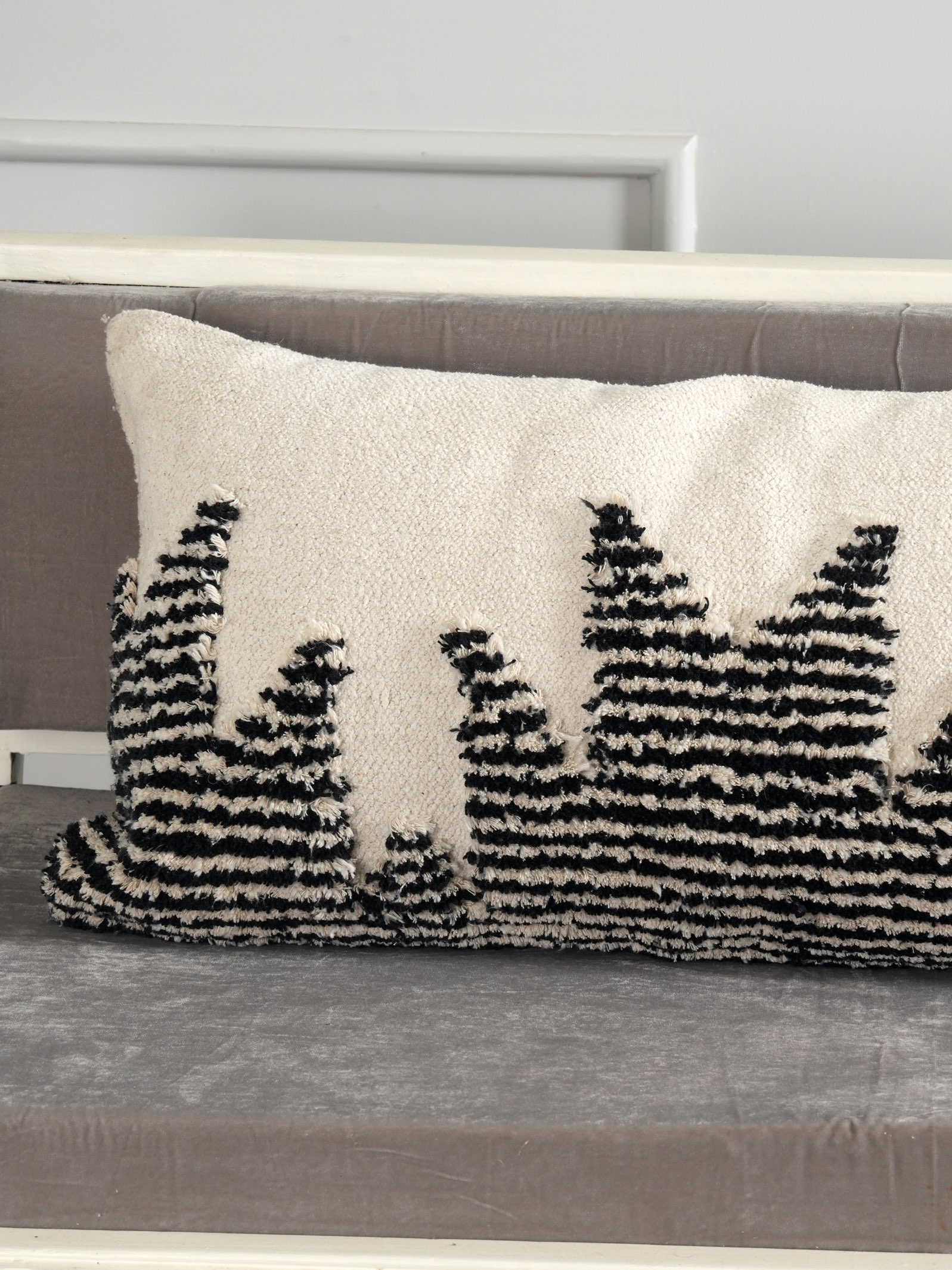 Monochrome Majesty Tufted Pillow Cover thumbnail 1