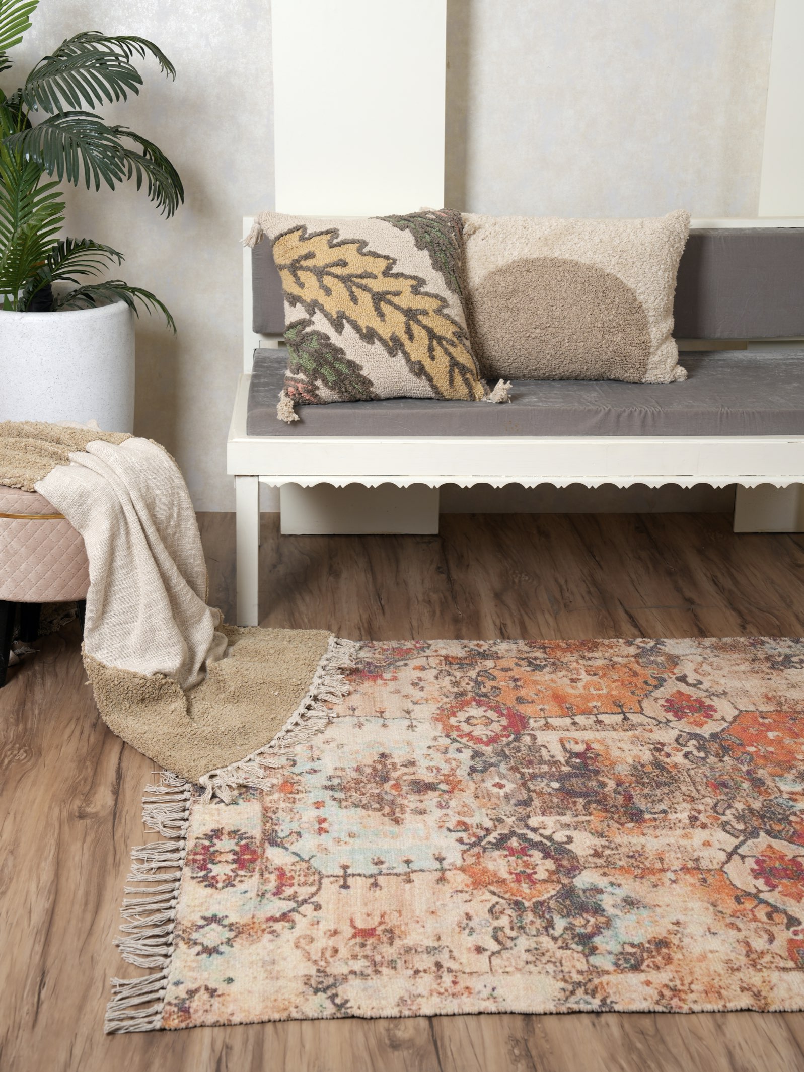 Multicolor MazeChenille Printed Rug