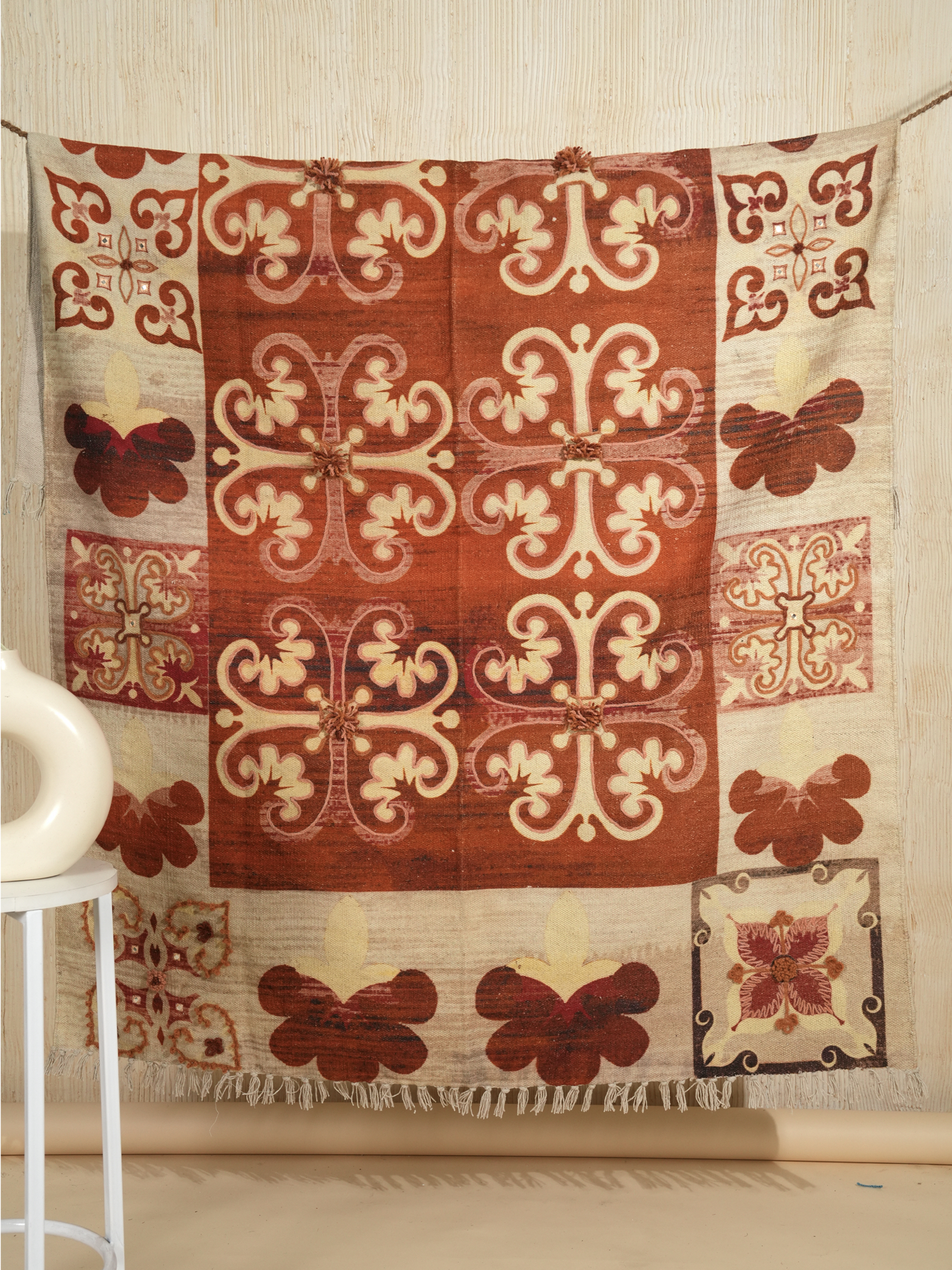 Mustard Mingle Embroidered Rug thumbnail 1