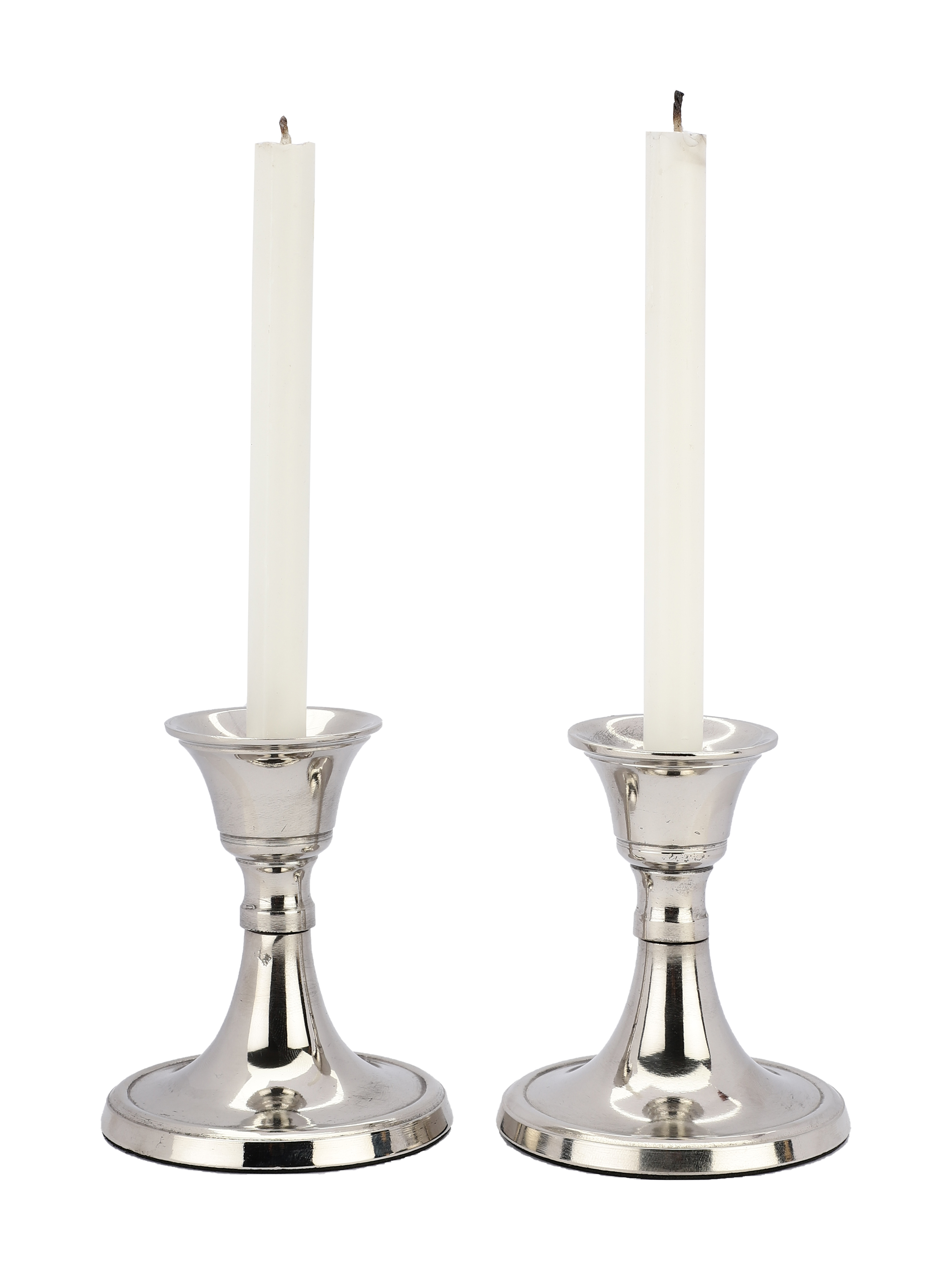 Metal Taper Candle Holder | Set of 2 - Nickel thumbnail 3