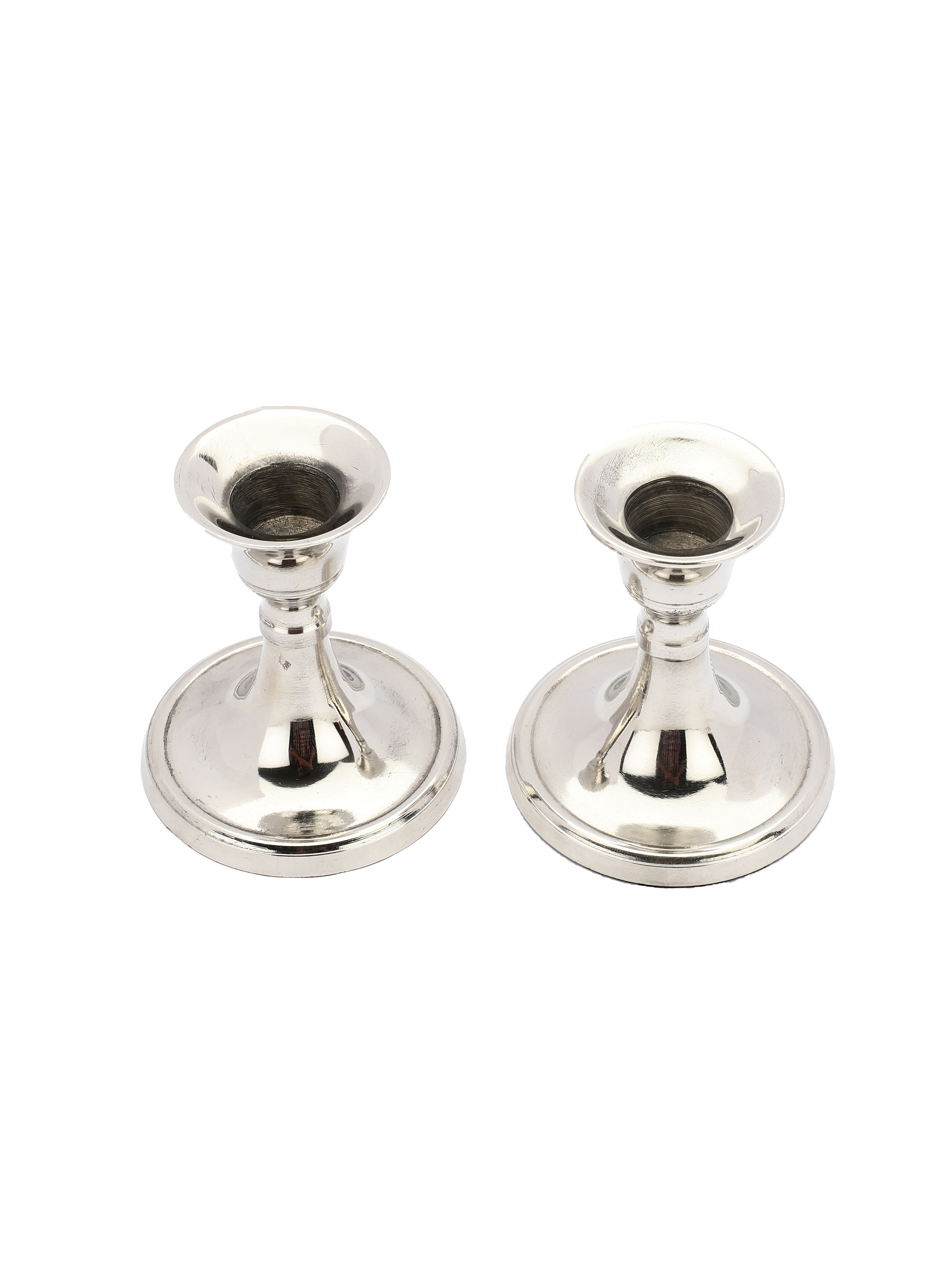 Metal Taper Candle Holder | Set of 2 - Nickel thumbnail 4
