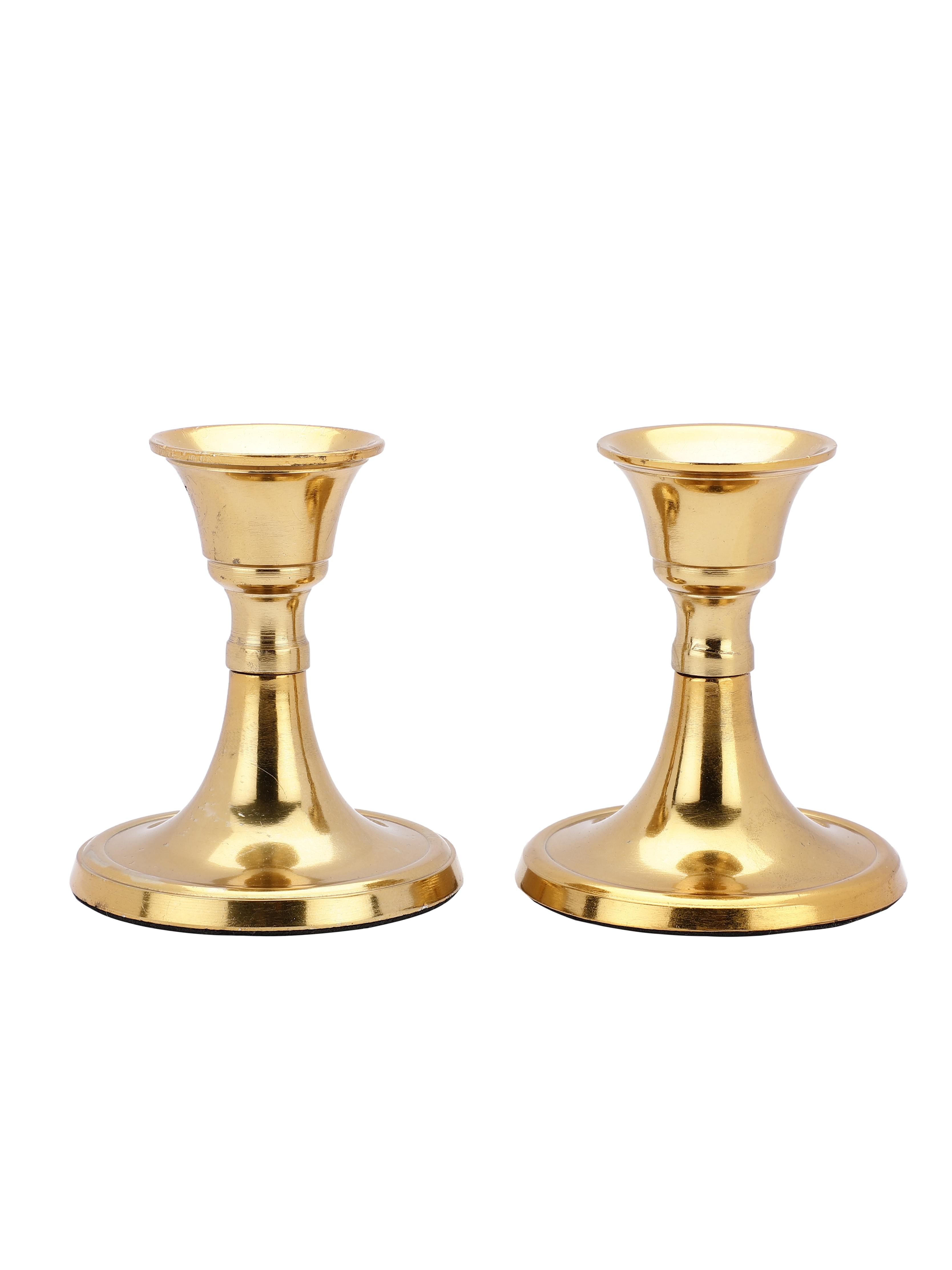 Metal Taper Candle Holder | Set of 2 - Gold thumbnail 2