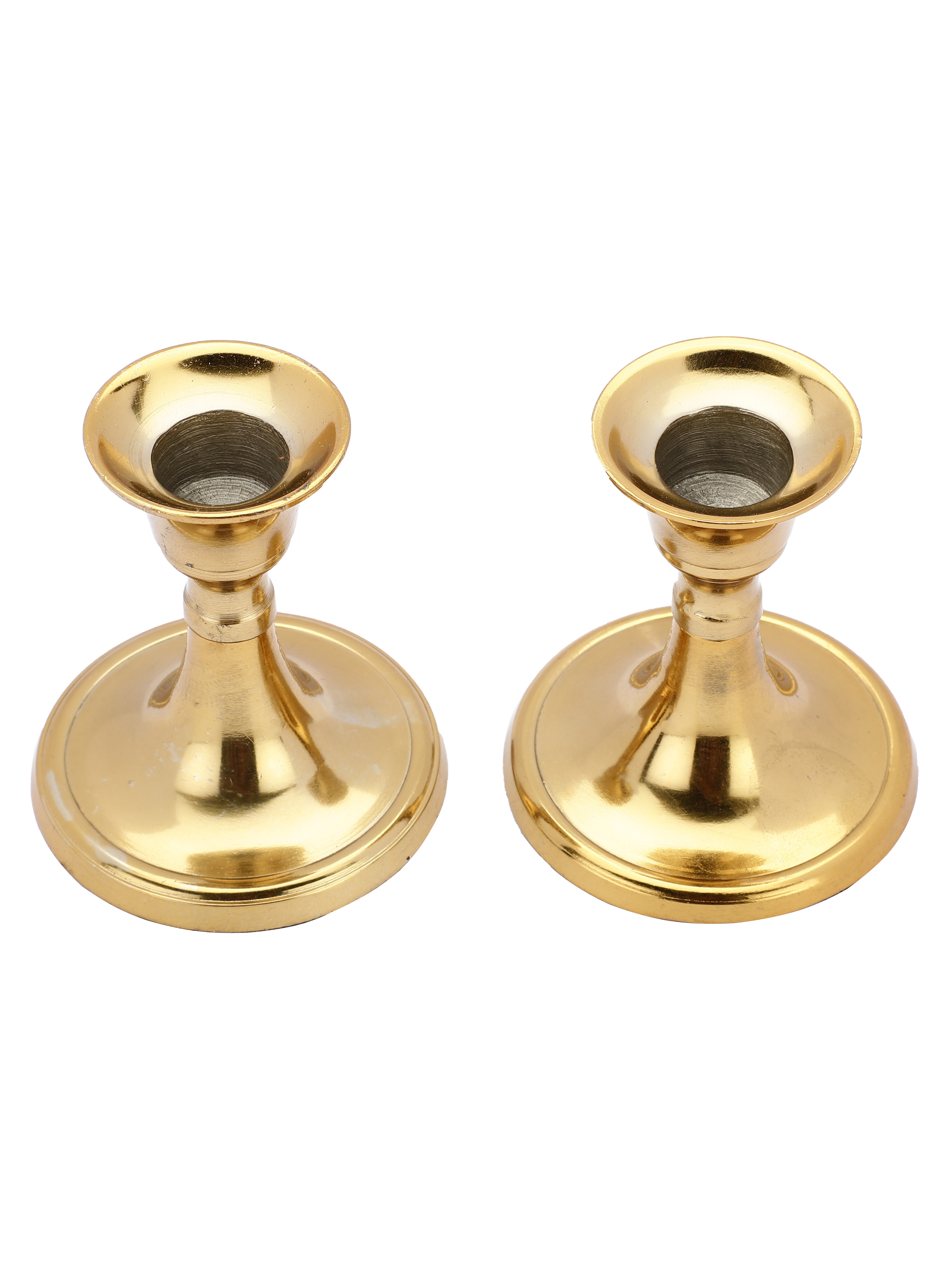 Metal Taper Candle Holder | Set of 2 - Gold thumbnail 3