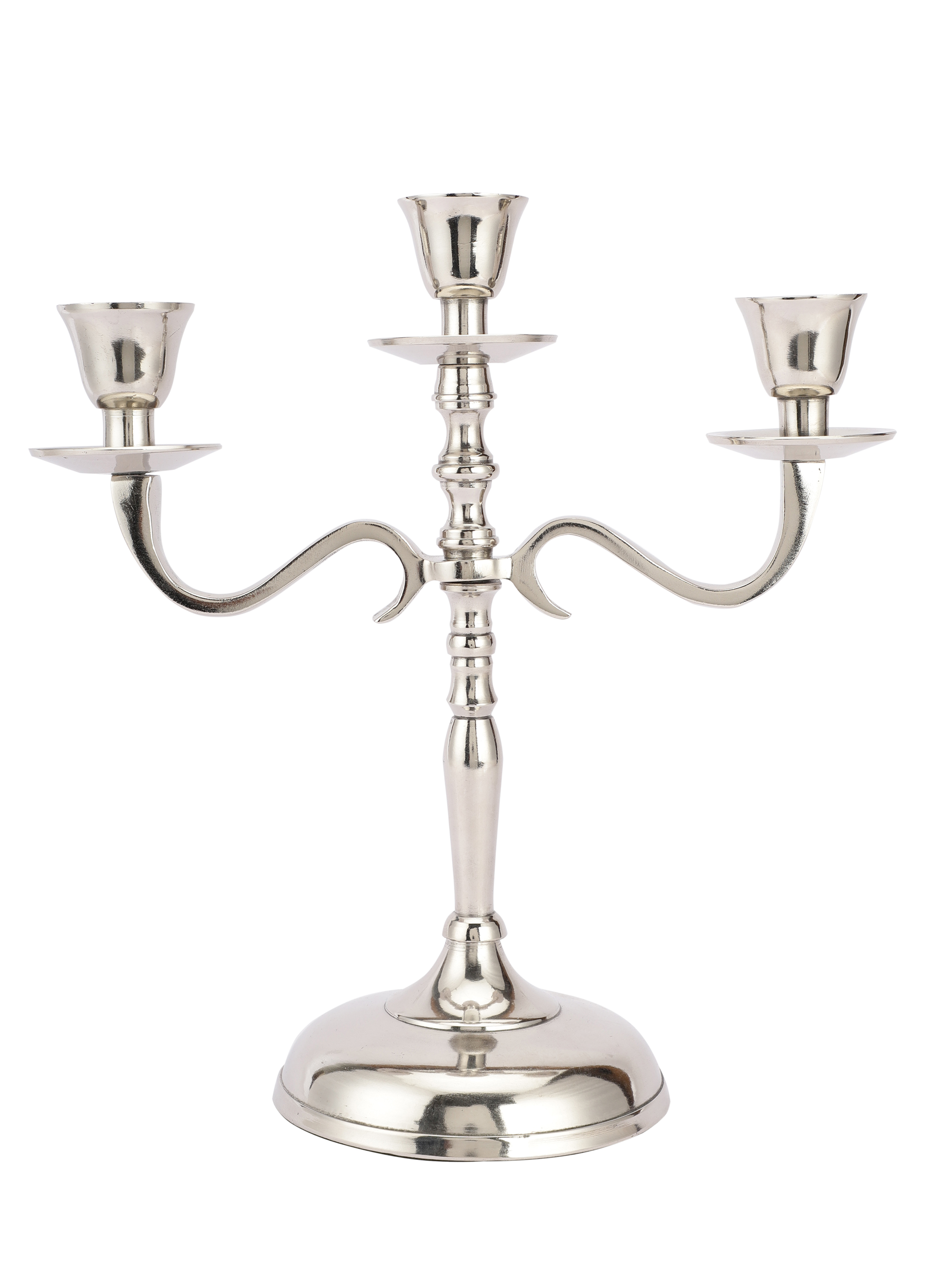 Metal Candelabra Candle sticks Holder - Nickel thumbnail 2